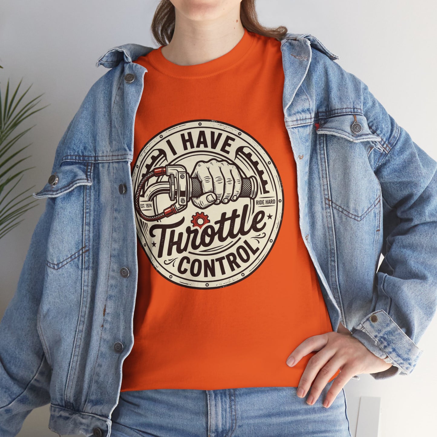 Throttle Control T-Shirt — "I Have Throttle Control" Vintage Motorcycle Tee