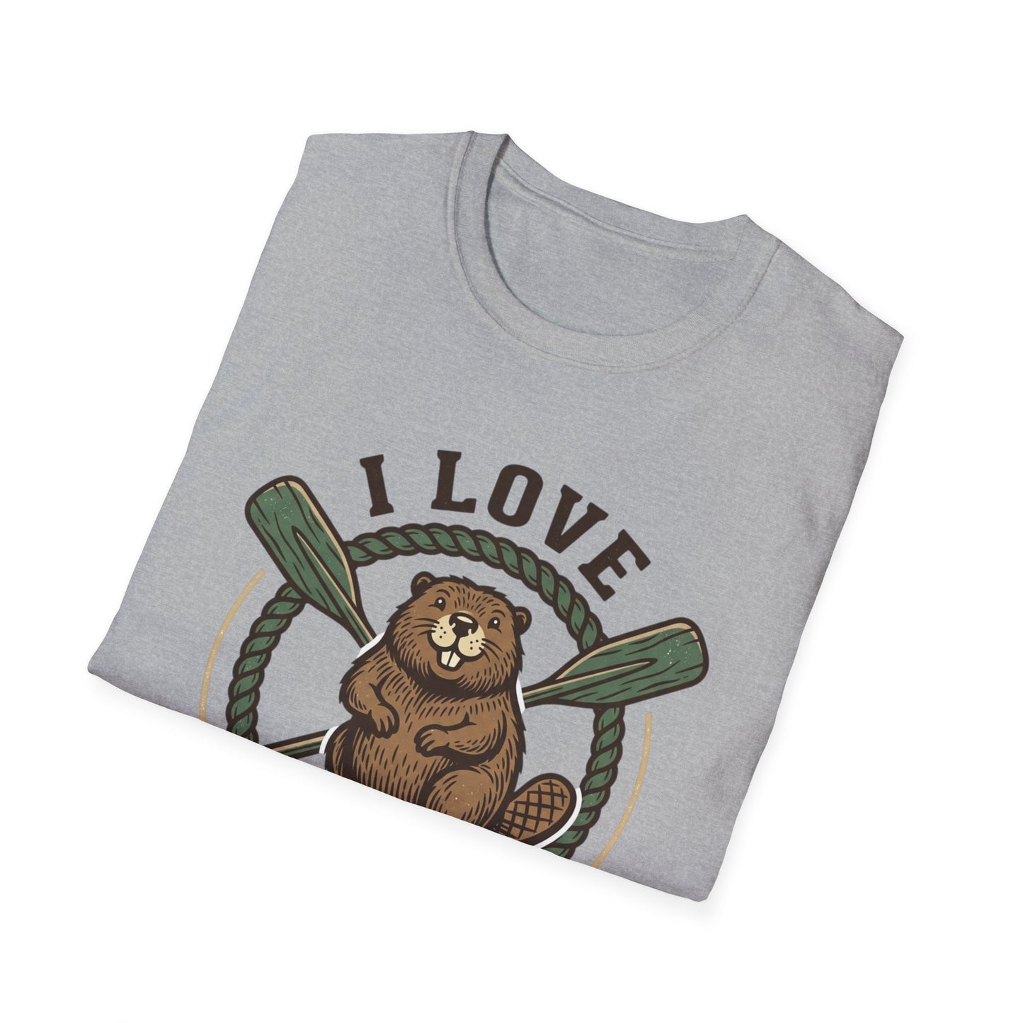 I Love Beavers T-Shirt — Cute Vintage Beaver Graphic Tee with Oars