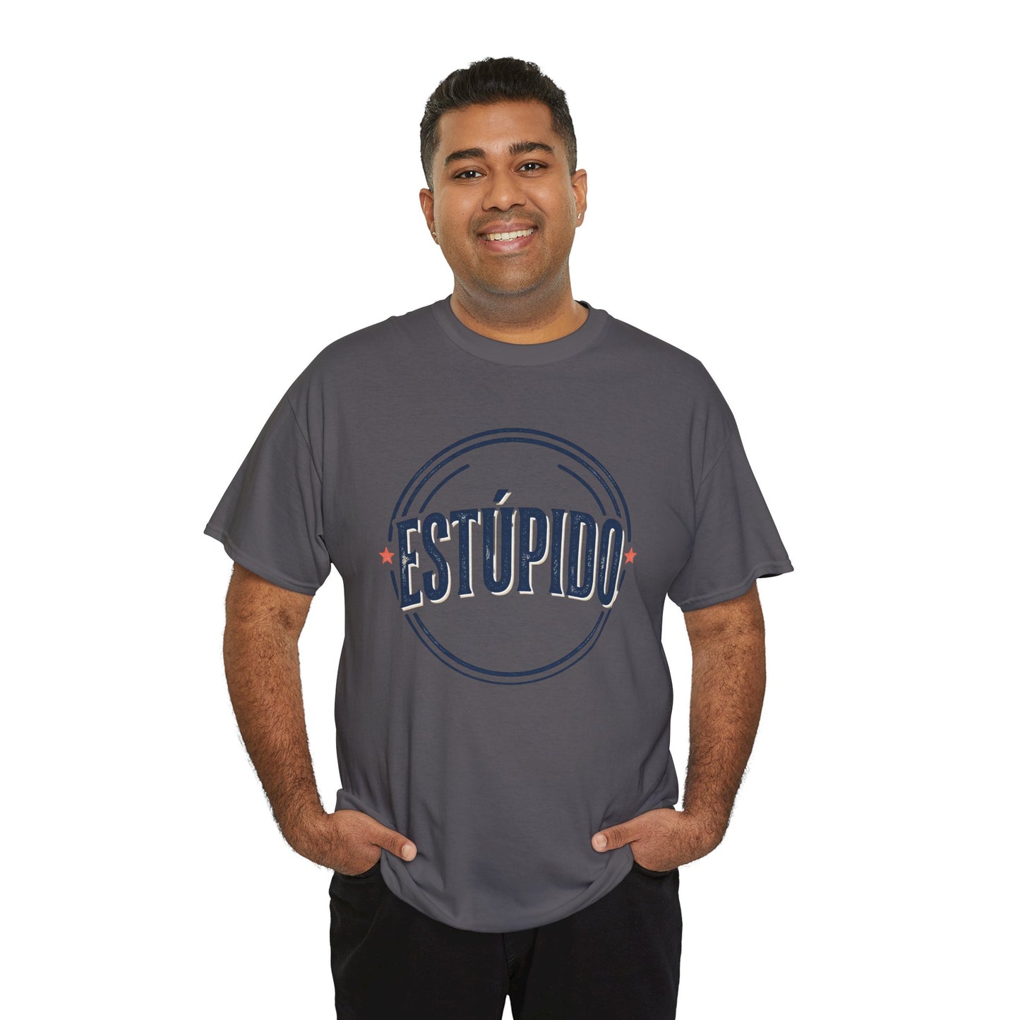 ESTÚPIDO Circle Logo Graphic Tee (Spanish Funny Statement)