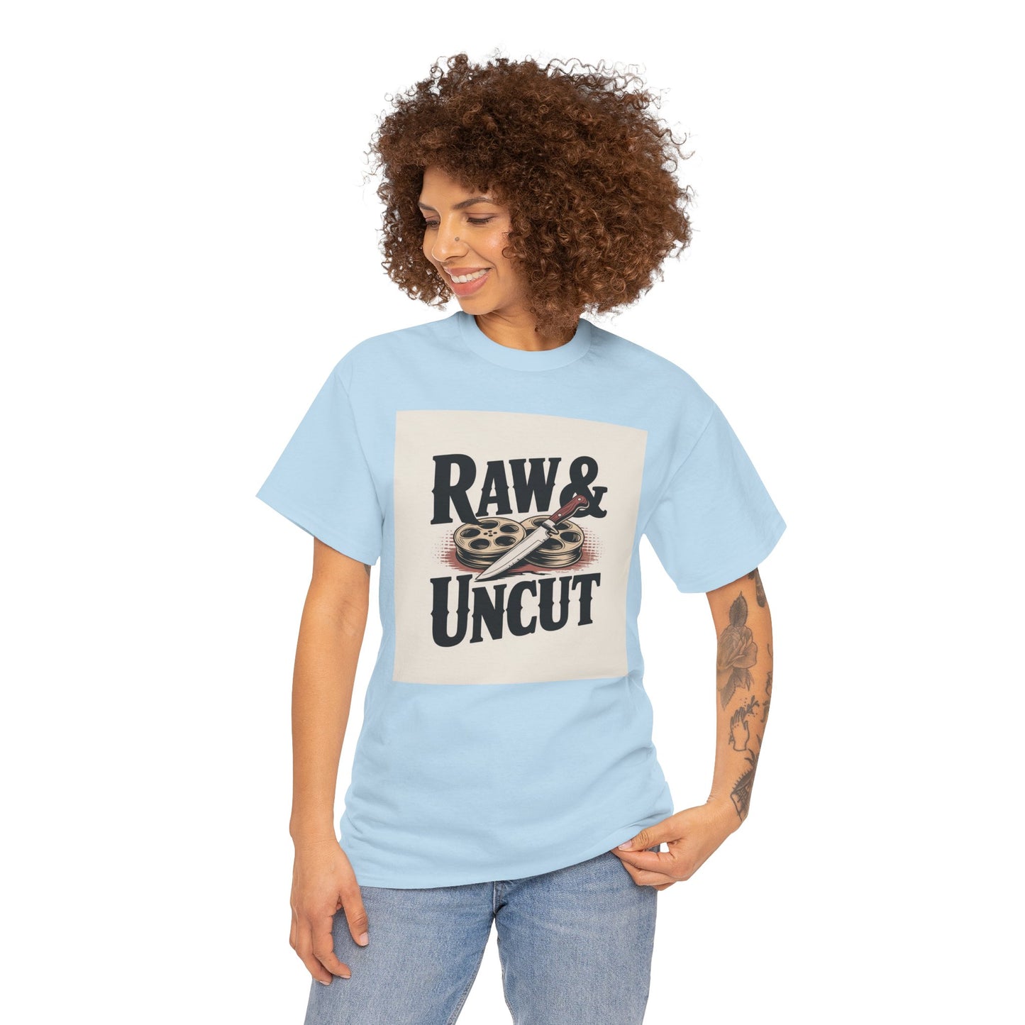 Raw & Uncut Graphic Tee — Vintage Film Reel Movie Lover T-Shirt