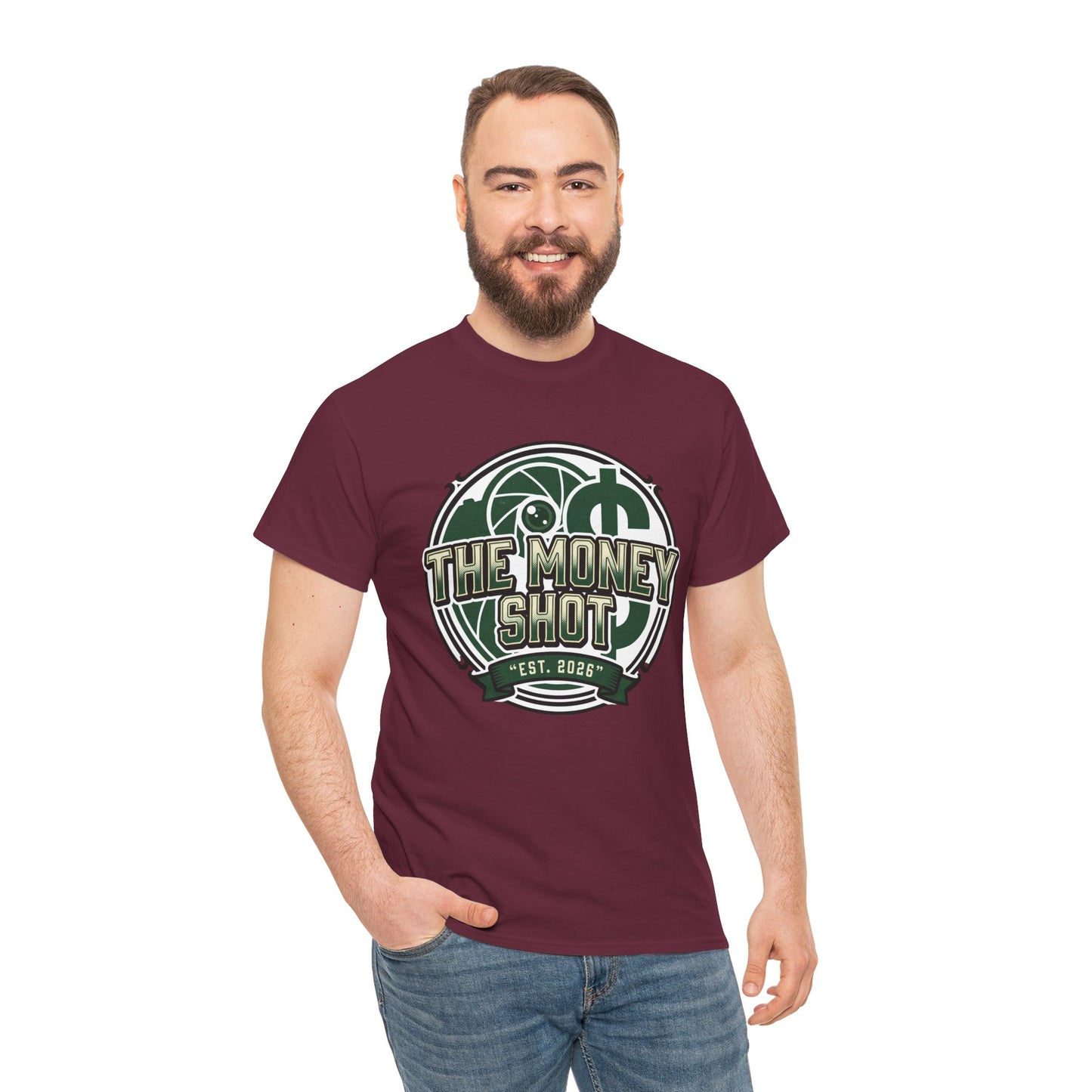 The Money Shot Graphic Tee — Retro Dollar Logo T-Shirt