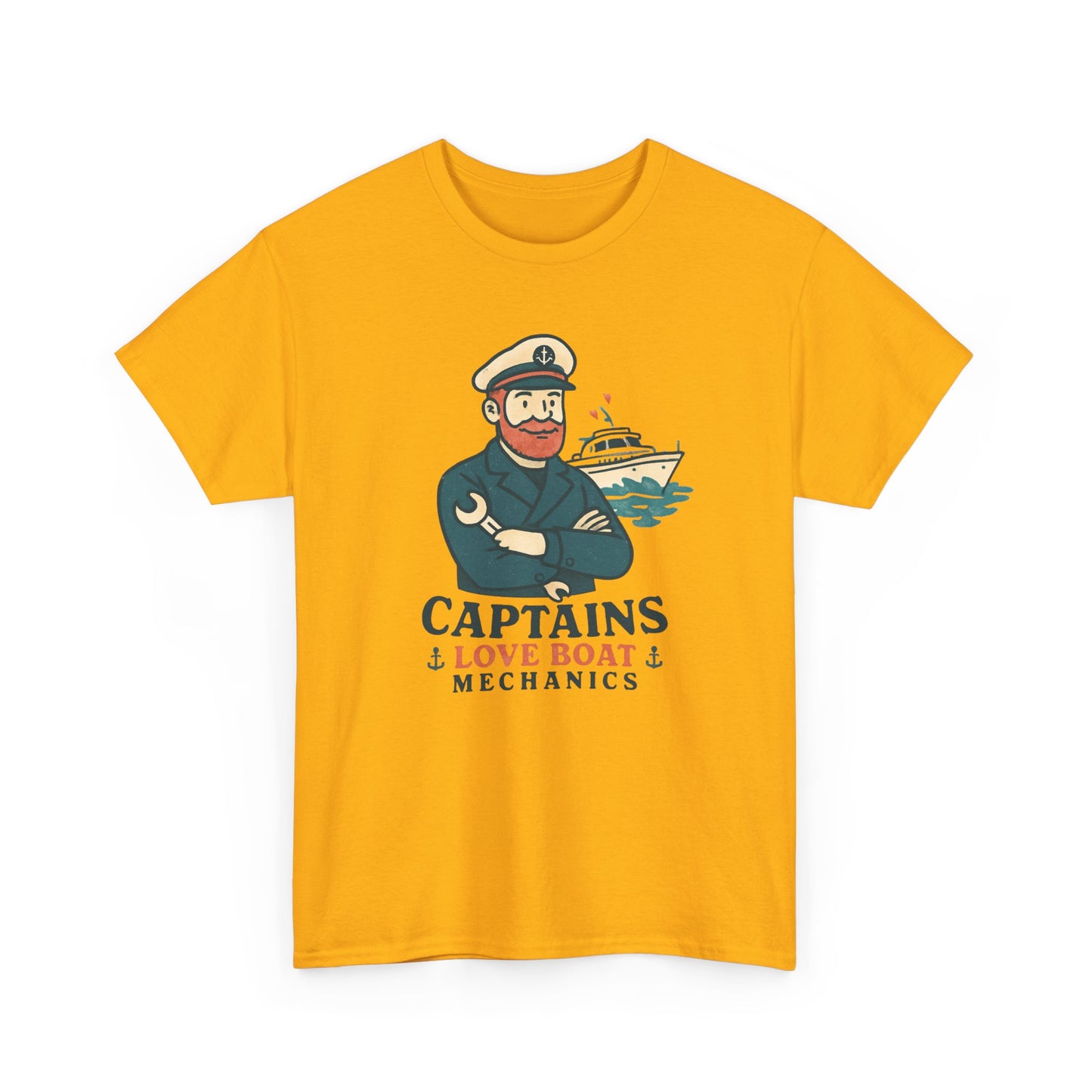Captain Mechanics T‑Shirt — "Captains Love Boat Mechanics" Nautical Crew Tee
