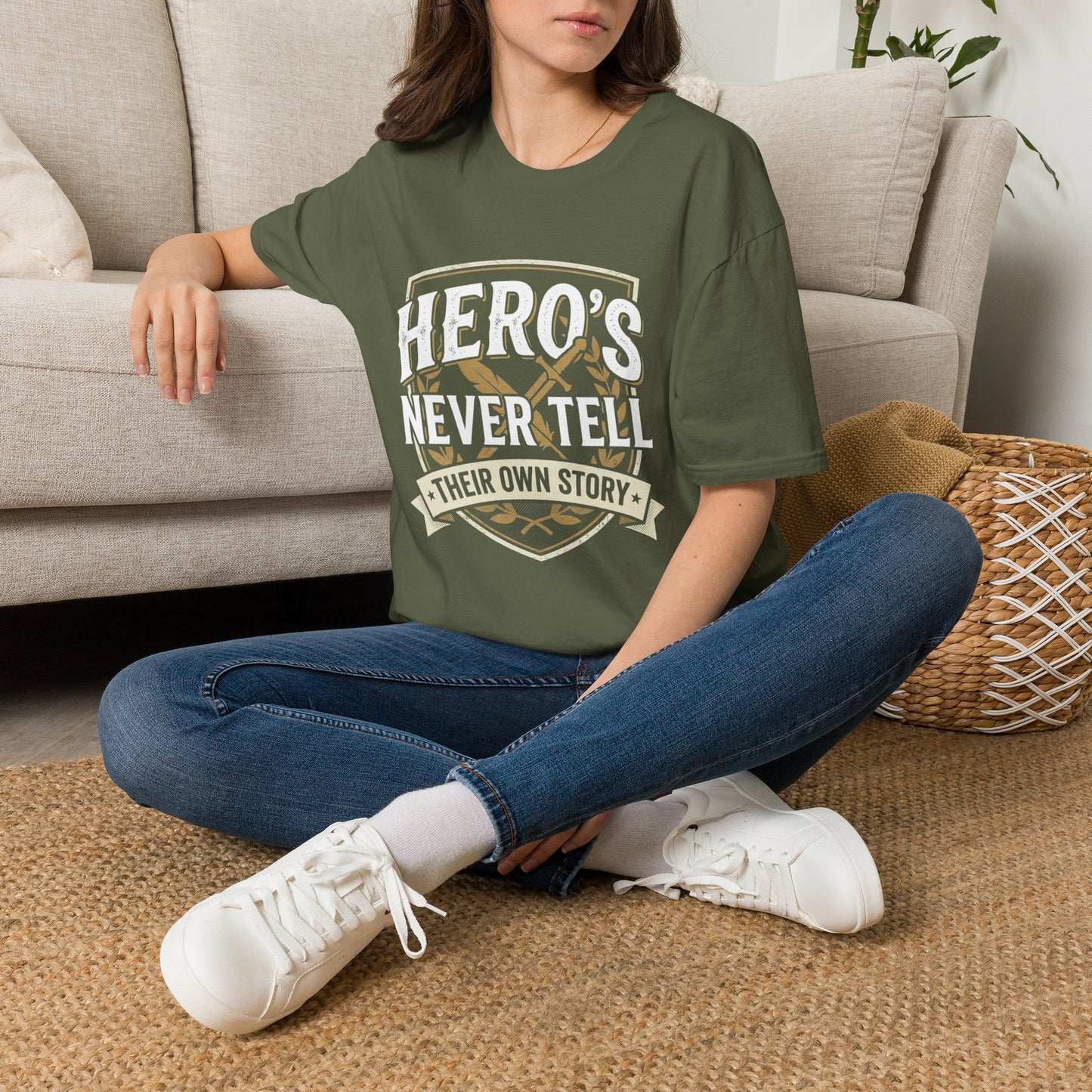 Hero's Never Tell T-Shirt — 'Hero's Never Tell Their Own Story' Graphic Tee for Veterans & First Responders