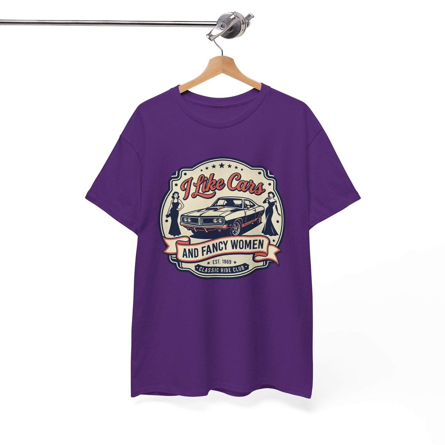 “I Like Cars and Fancy Women” Vintage Auto Graphic Shirt - Classic Car Tee
