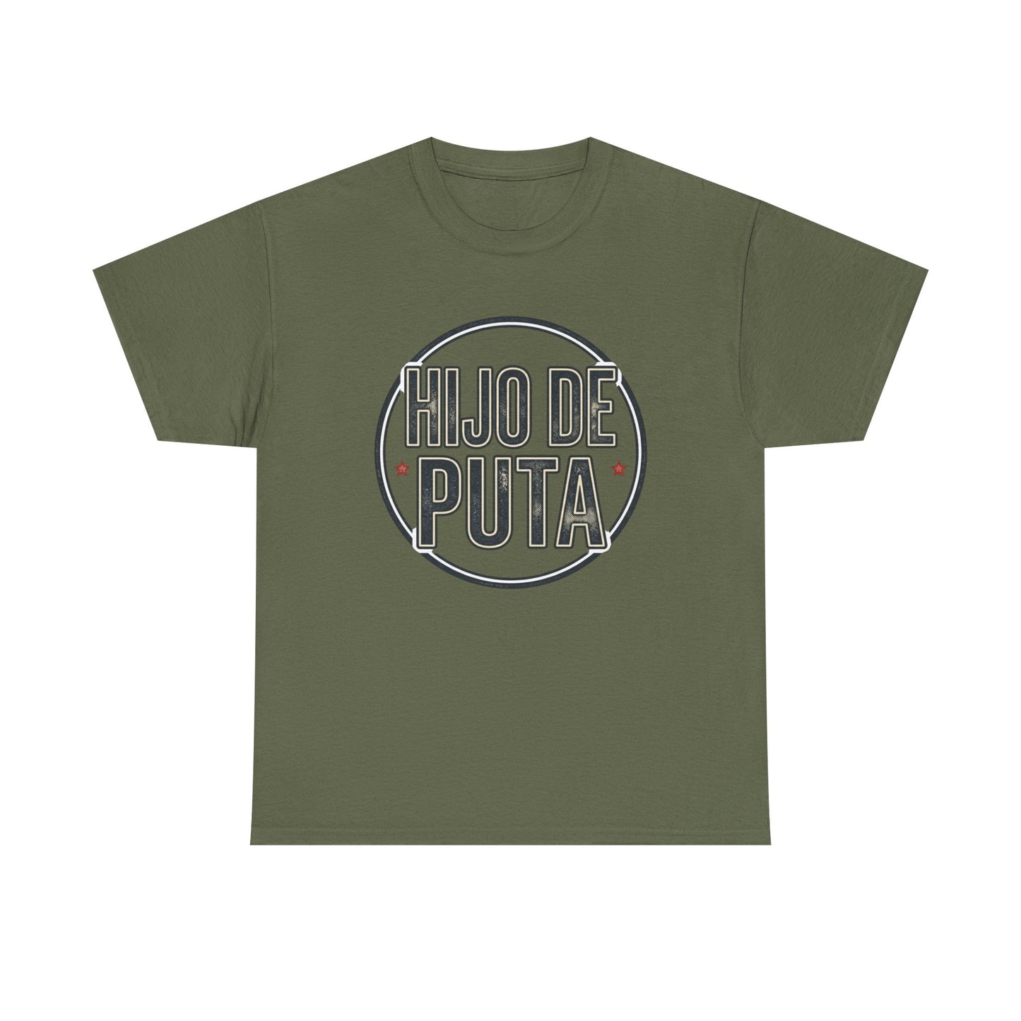 Hijo de Puta Graphic Tee — Retro Circle Spanish Phrase T-Shirt