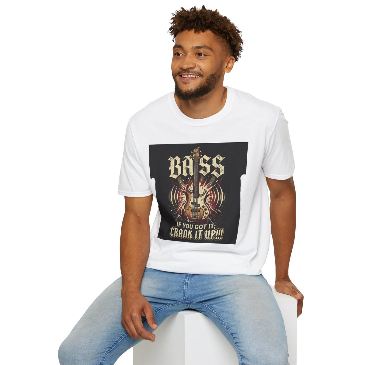 Bass Guitar T-Shirt — "Bass: If You Got It, Crank It Up!" Rock Music Tee