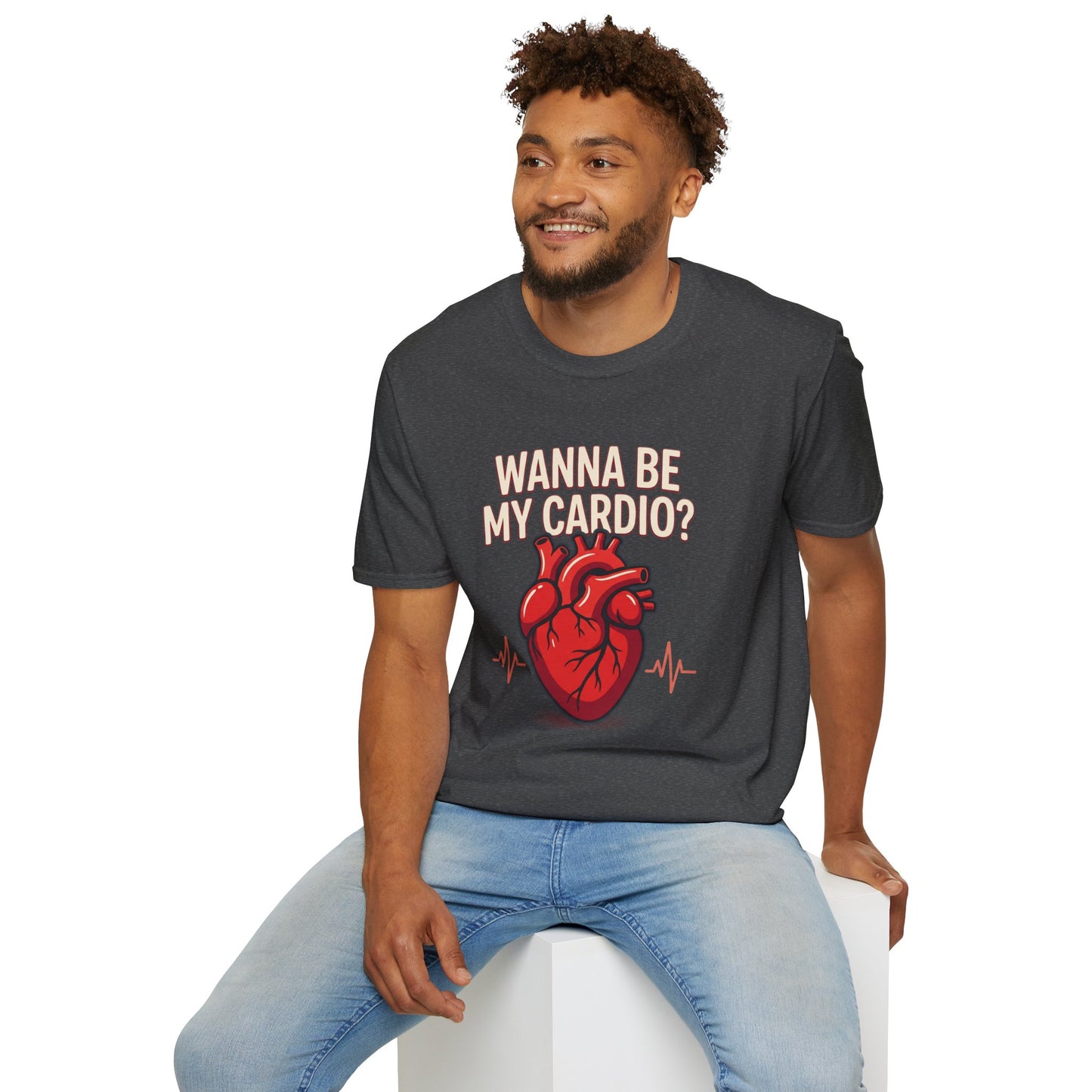 Wanna Be My Cardio? T-Shirt — Cute Anatomical Heart Graphic Tee