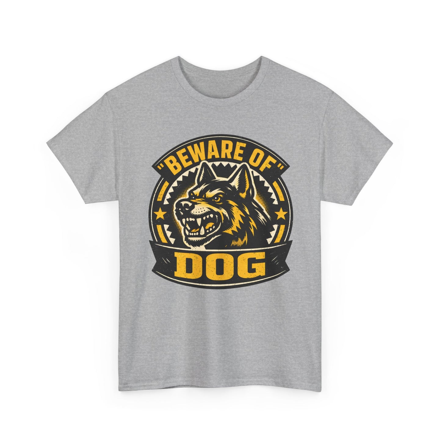 Beware of Dog T-Shirt — Retro Aggressive Dog Warning Graphic Tee Printify