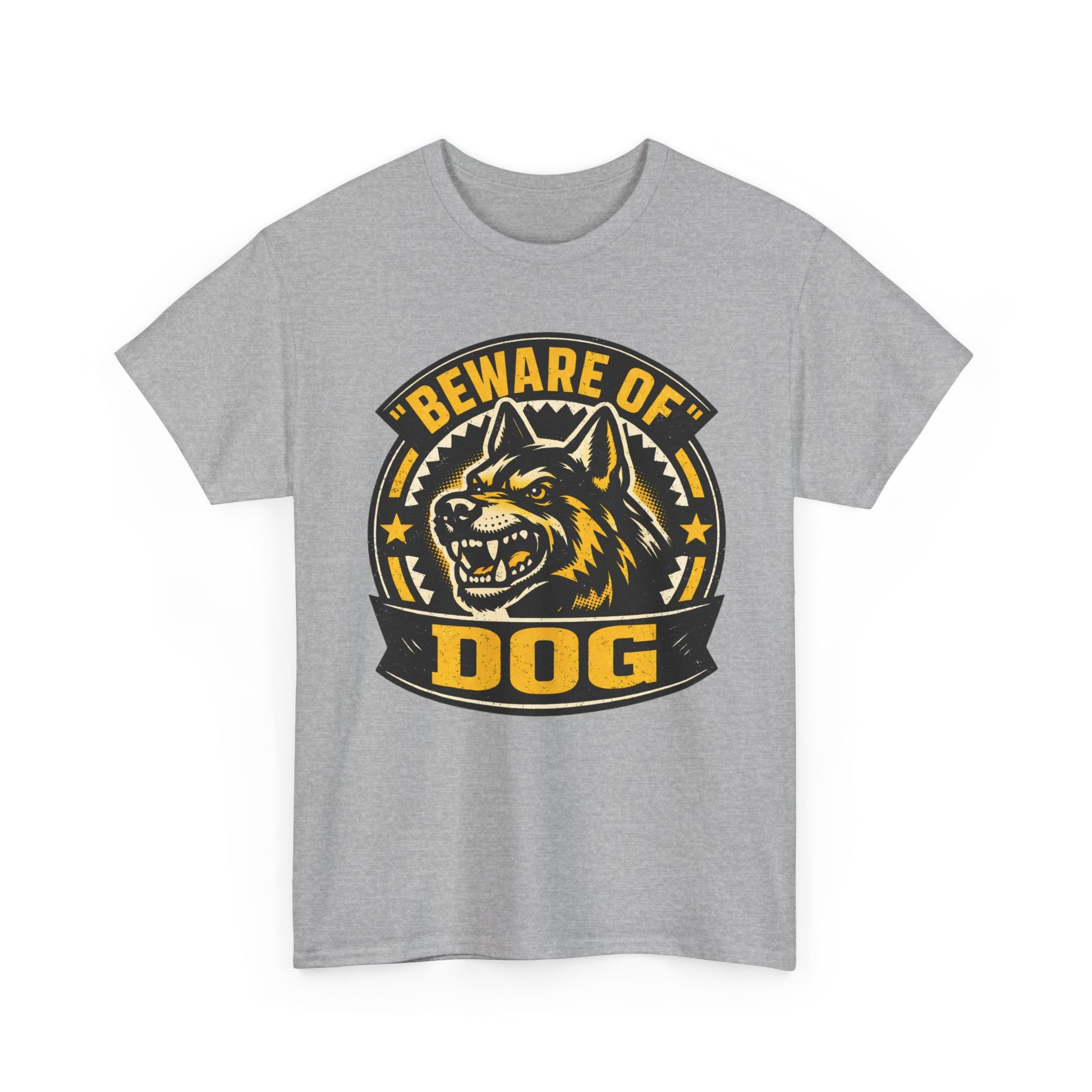 Beware of Dog T-Shirt — Retro Aggressive Dog Warning Graphic Tee Printify