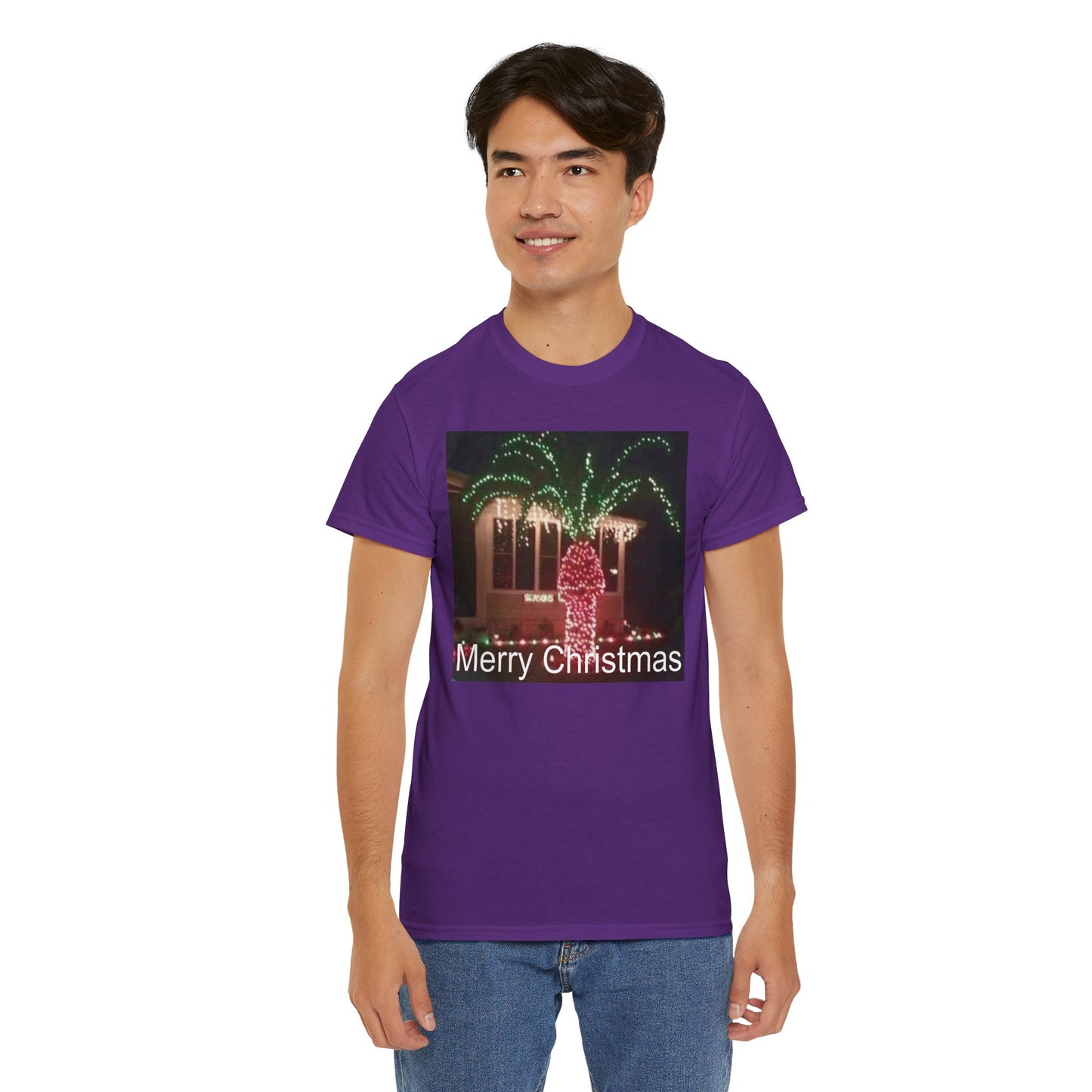Christmas Lights Tee — 'Merry Christmas' Holiday Graphic T-Shirt Printify