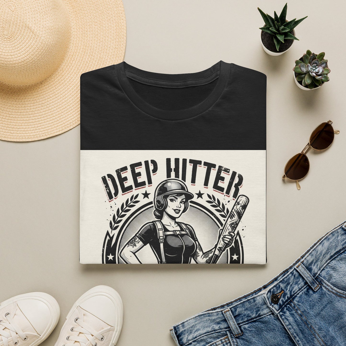 Deep Hitter Baseball Tee — Vintage Softball Graphic Shirt