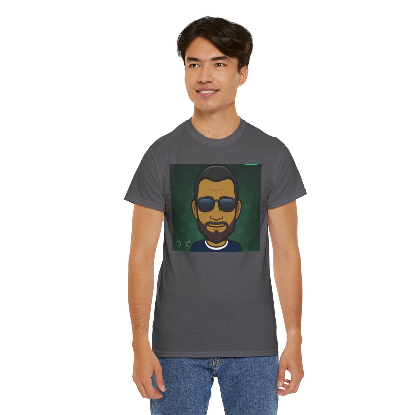 Bitmoji Portrait Tee — Cool Sunglasses Avatar Graphic T-Shirt Printify