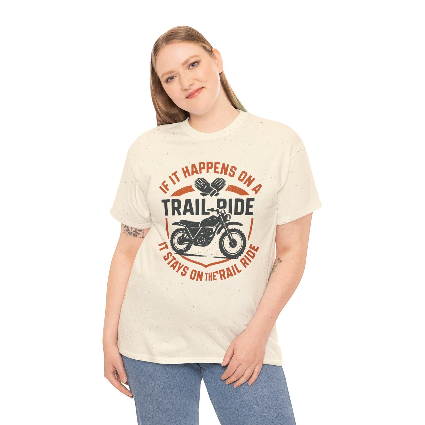 Trail Ride Motorcycle T-Shirt — "If It Happens on a Trail Ride" Biker Tee