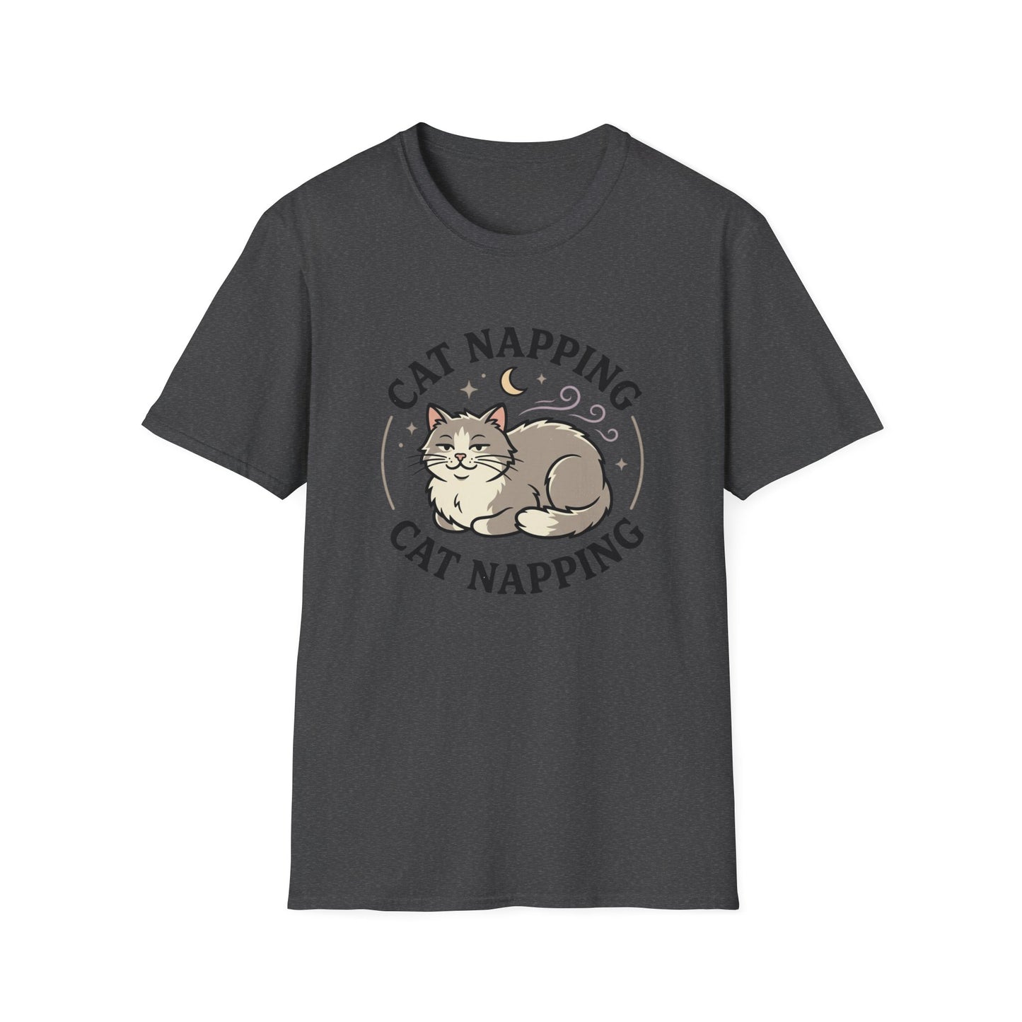 Cat Napping T-Shirt — Cute Sleeping Cat Graphic Tee for Cat Lovers