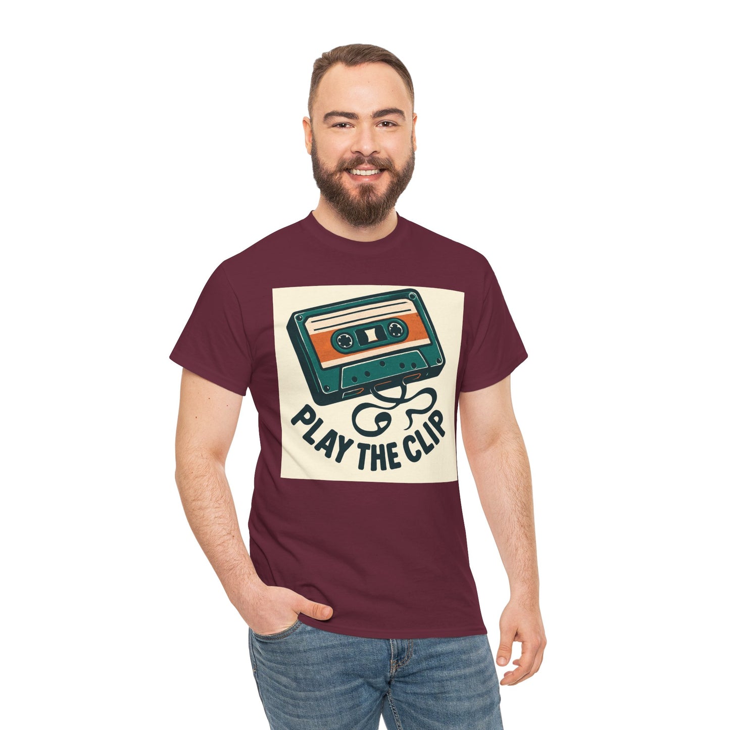 Cassette Tape 'Play the Clip' T-Shirt — Retro Music Tee Printify