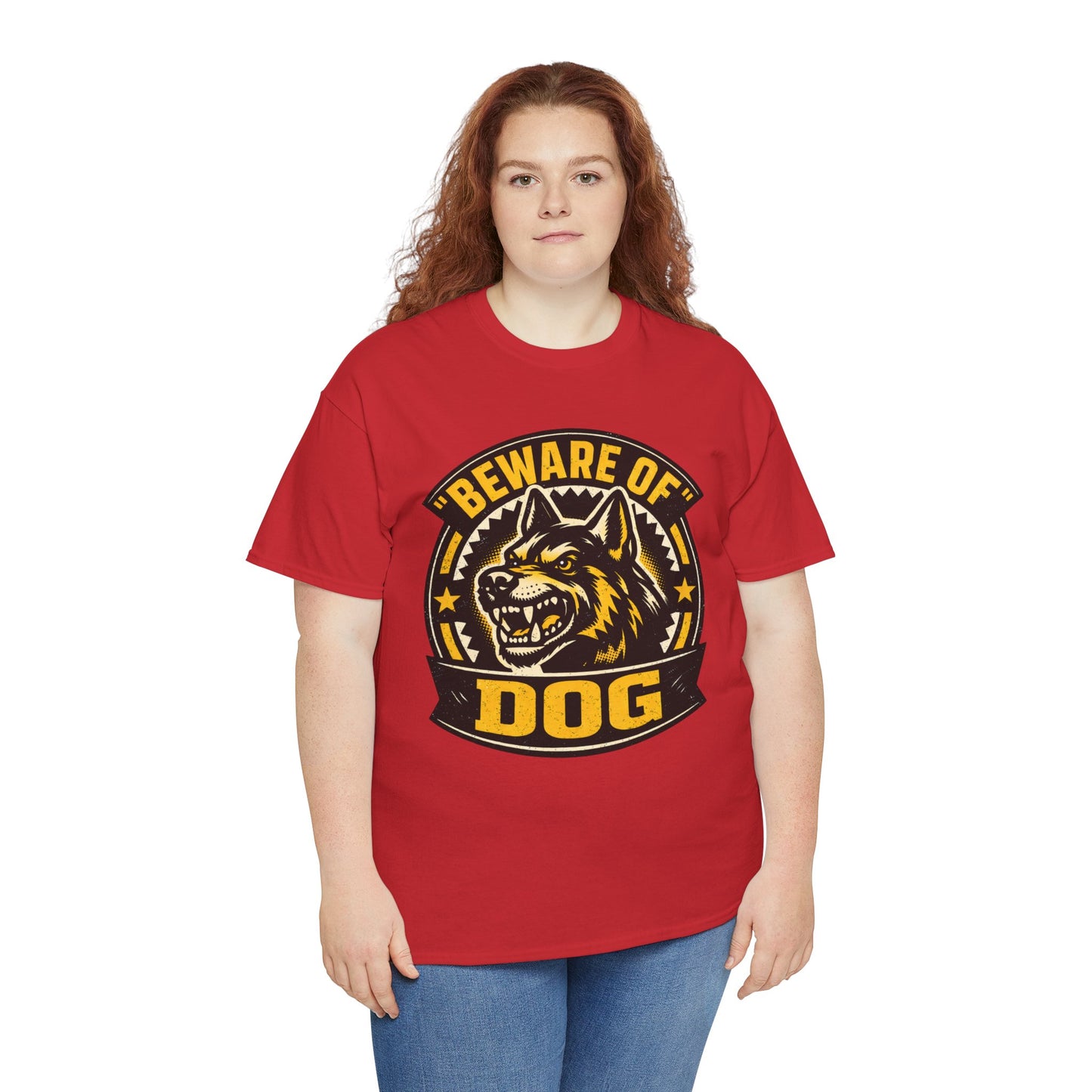 Beware of Dog T-Shirt — Retro Aggressive Dog Warning Graphic Tee Printify