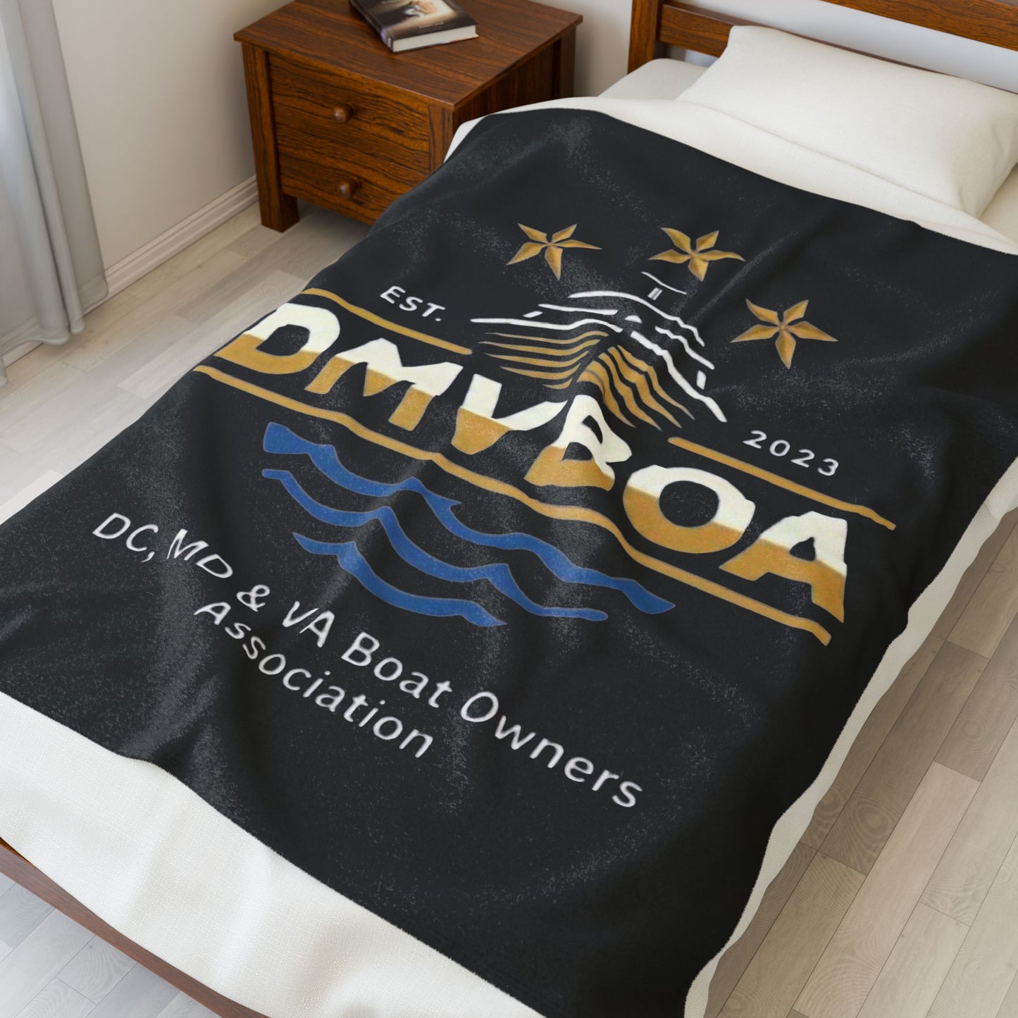 DMVBOA Velveteen Plush Blanket — DC/MD/VA Boat Owners Association Cozy Throw (Est. 2023)