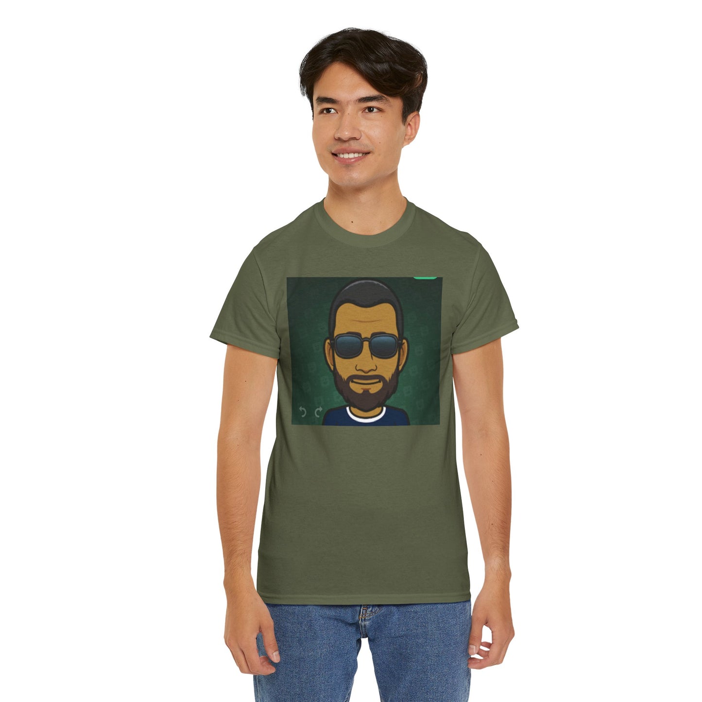 Bitmoji Portrait Tee — Cool Sunglasses Avatar Graphic T-Shirt Printify