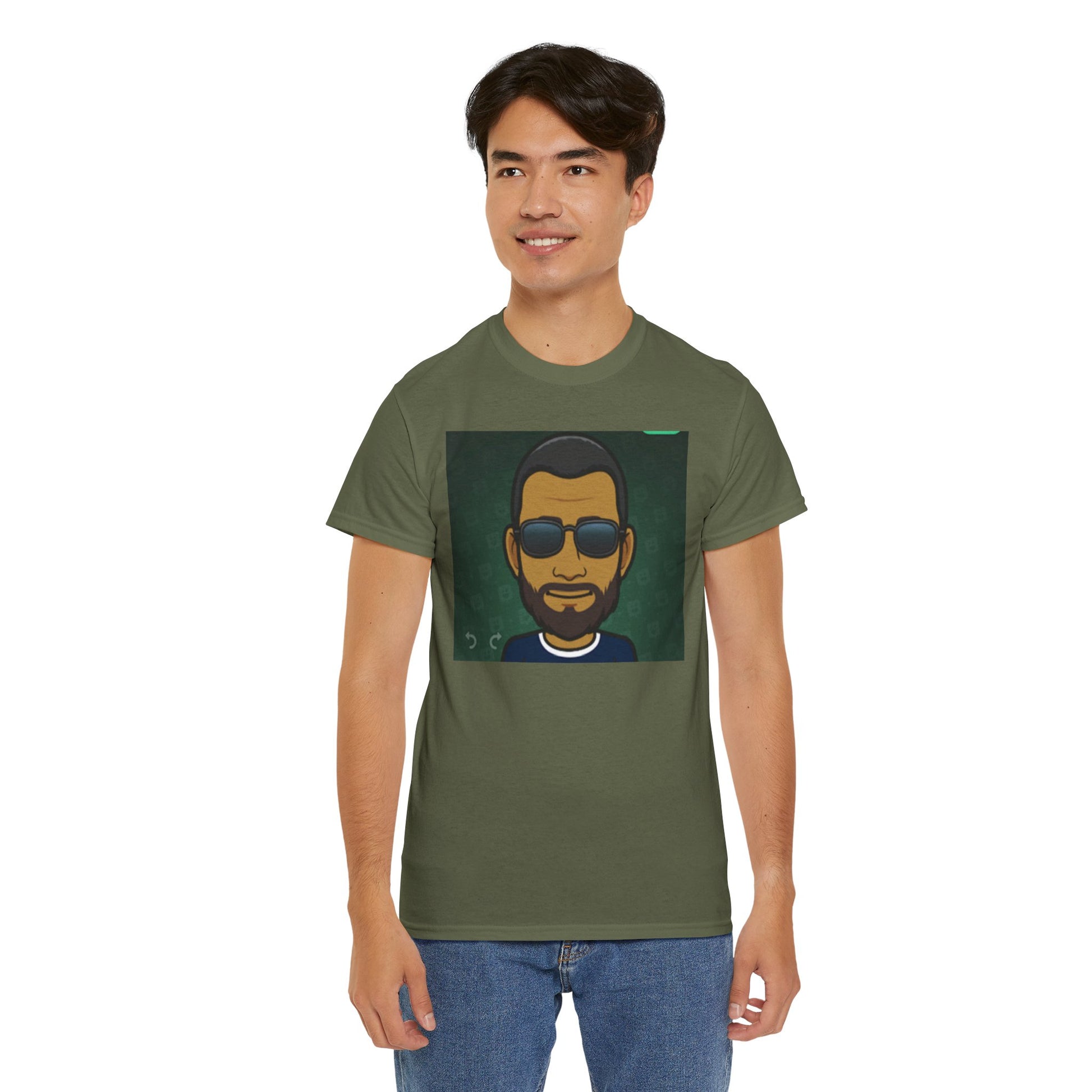 Bitmoji Portrait Tee — Cool Sunglasses Avatar Graphic T-Shirt Printify