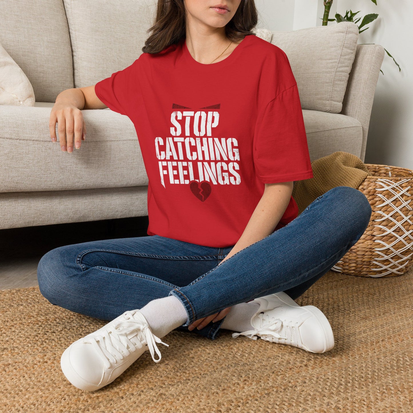 Stop Catching Feelings T-Shirt — Funny Heartbreak Graphic Tee