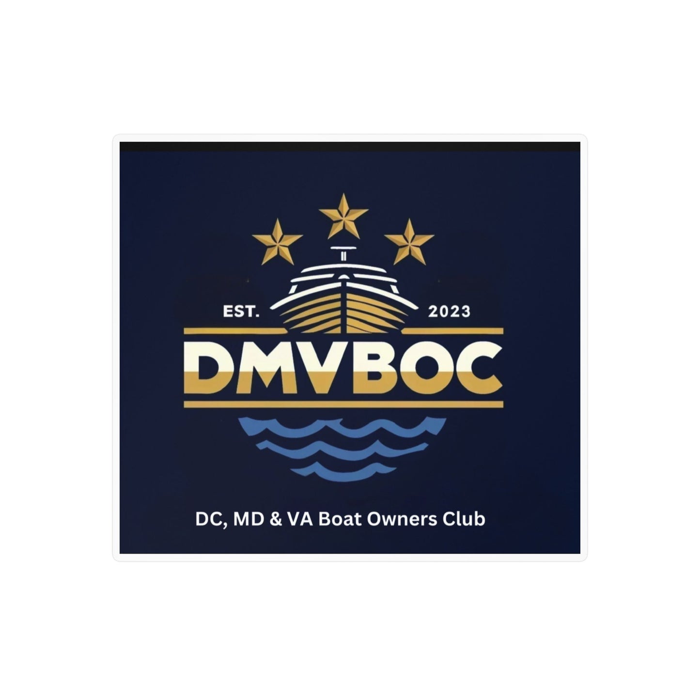 DMVBOC Boat Club Kiss-Cut Vinyl Sticker — DC MD VA Boat Owners Club Logo Decal