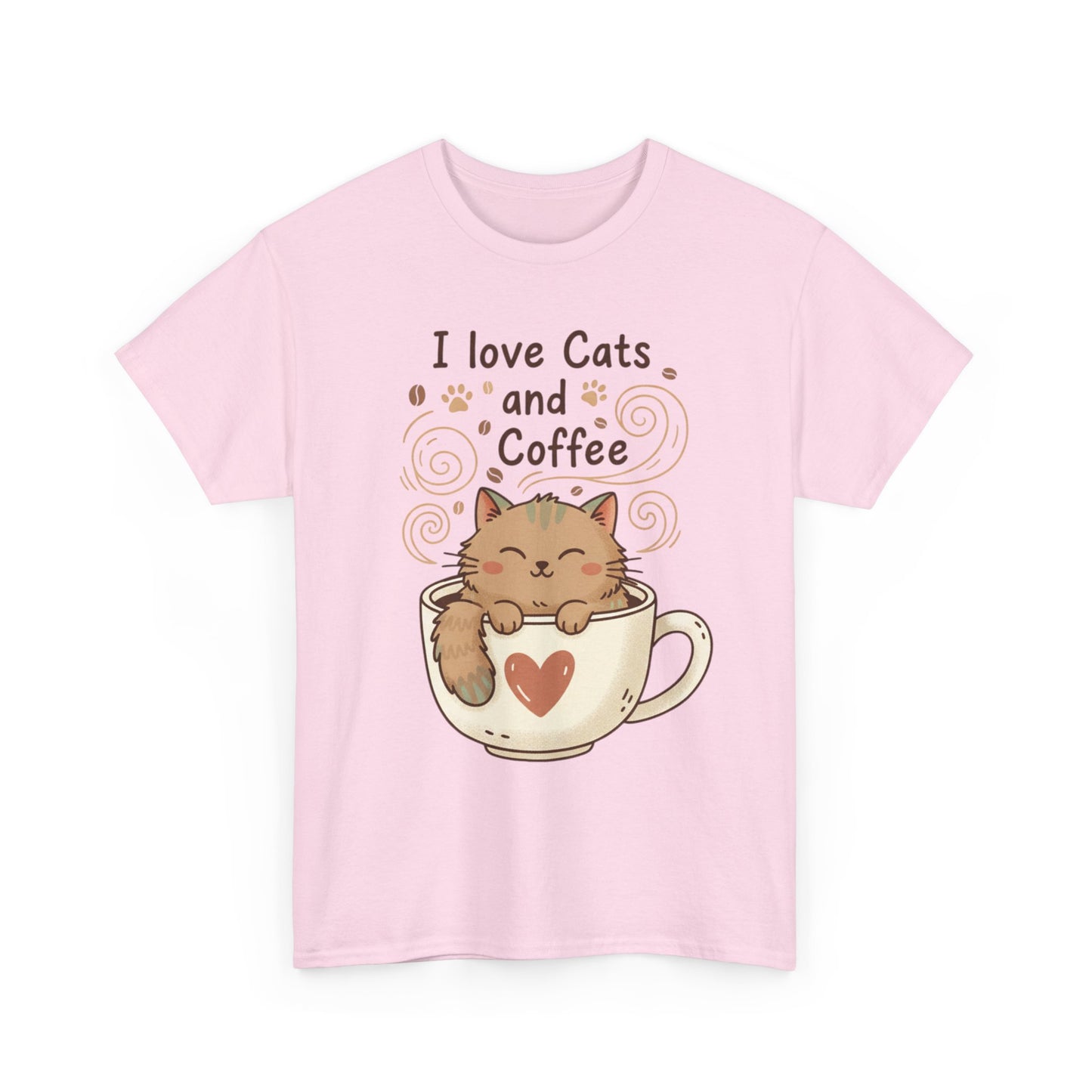 Cat and Coffee T‑Shirt — "I Love Cats and Coffee" Cute Cat in Mug Tee