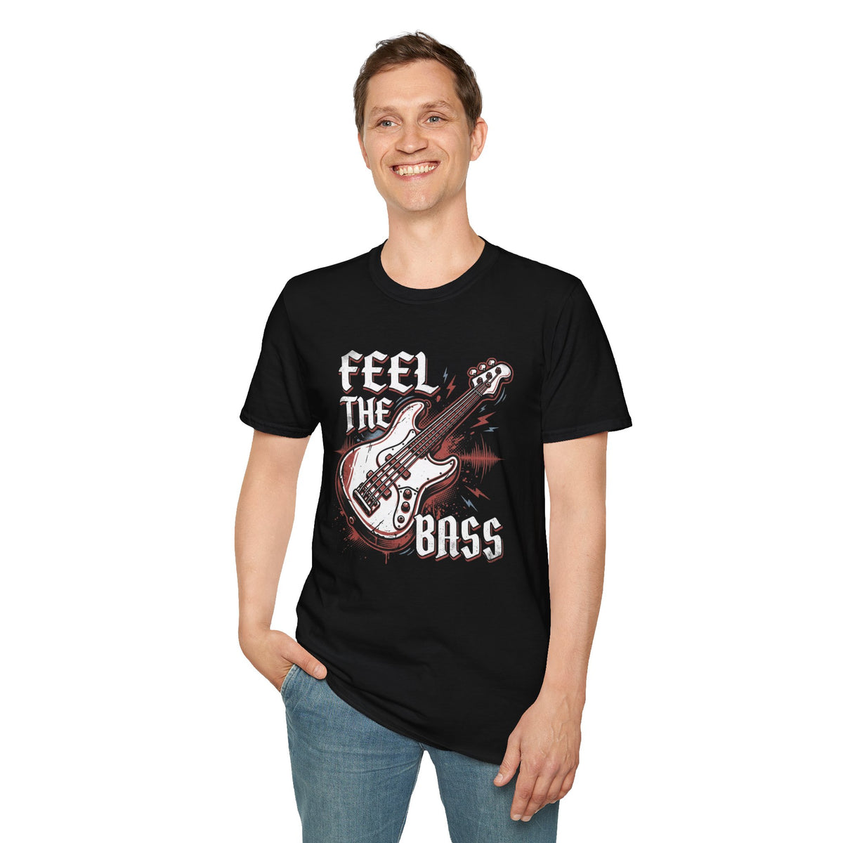 Bass Guitar Graphic T-Shirt — Rock Music Tee ("Bass Player")