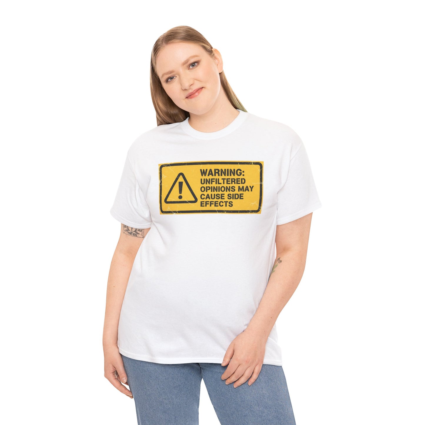 T-Shirt — "Warning: Unfiltered Opinions May Cause Side Effects" Graphic Tee