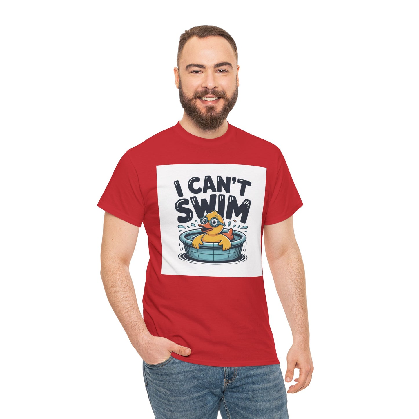 I Can't Swim Duck T-Shirt — Cute Funny Pool Float Graphic Tee
