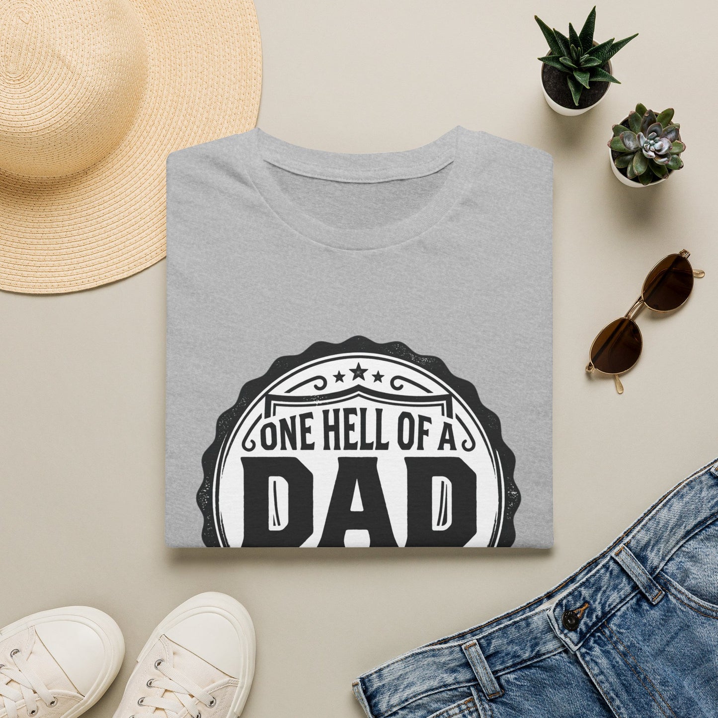 Gone Hell of a Dad T‑Shirt — Vintage Badge Father's Day Gift