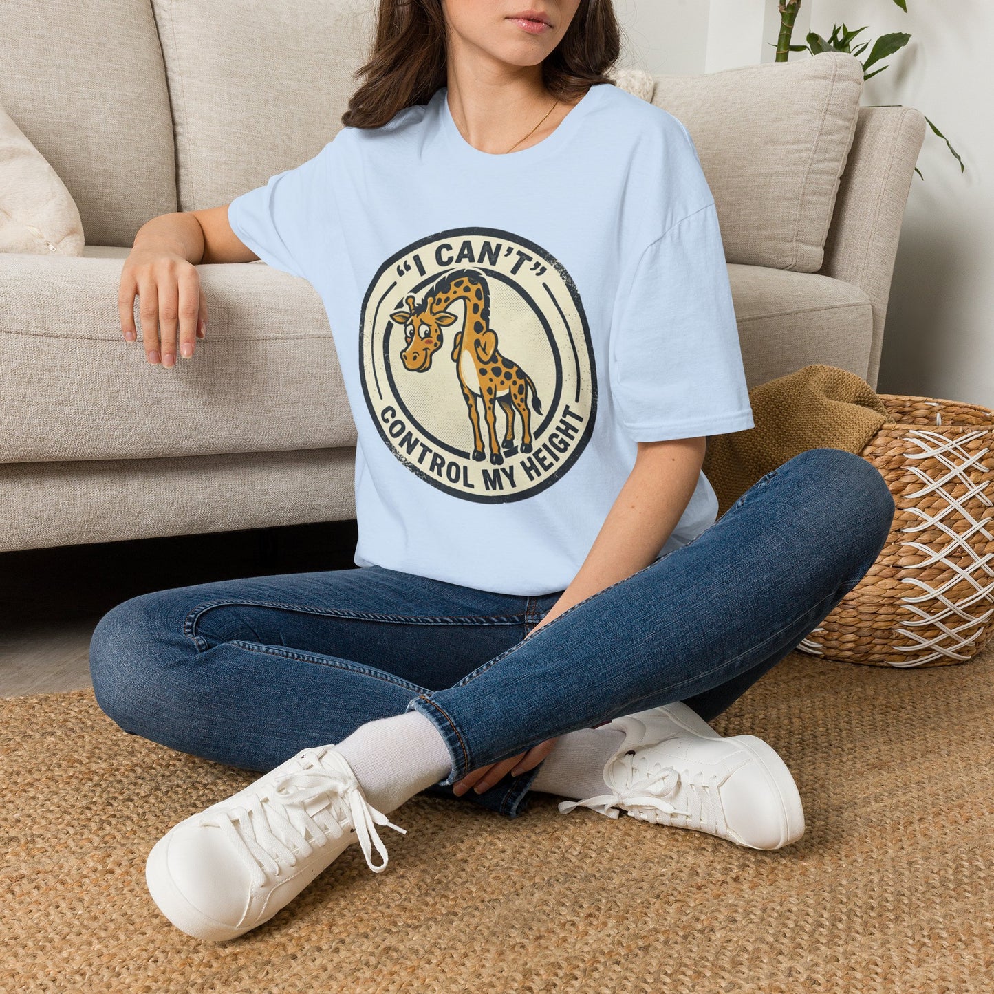 Giraffe 'I Can't Control My Height' T-Shirt