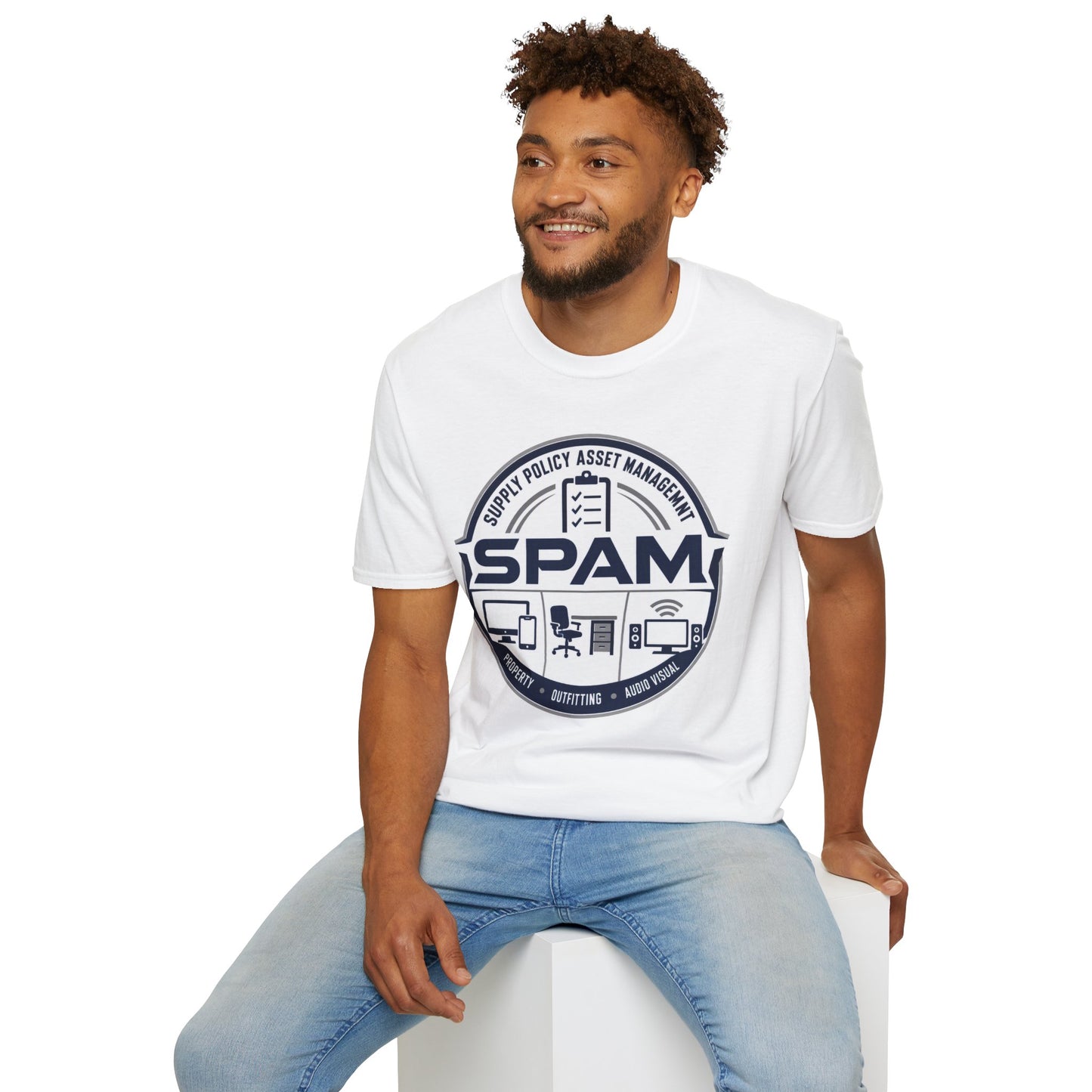 SPAM Supply Policy Asset Management T-Shirt — Logistics/ IT / Admin Graphic Tee