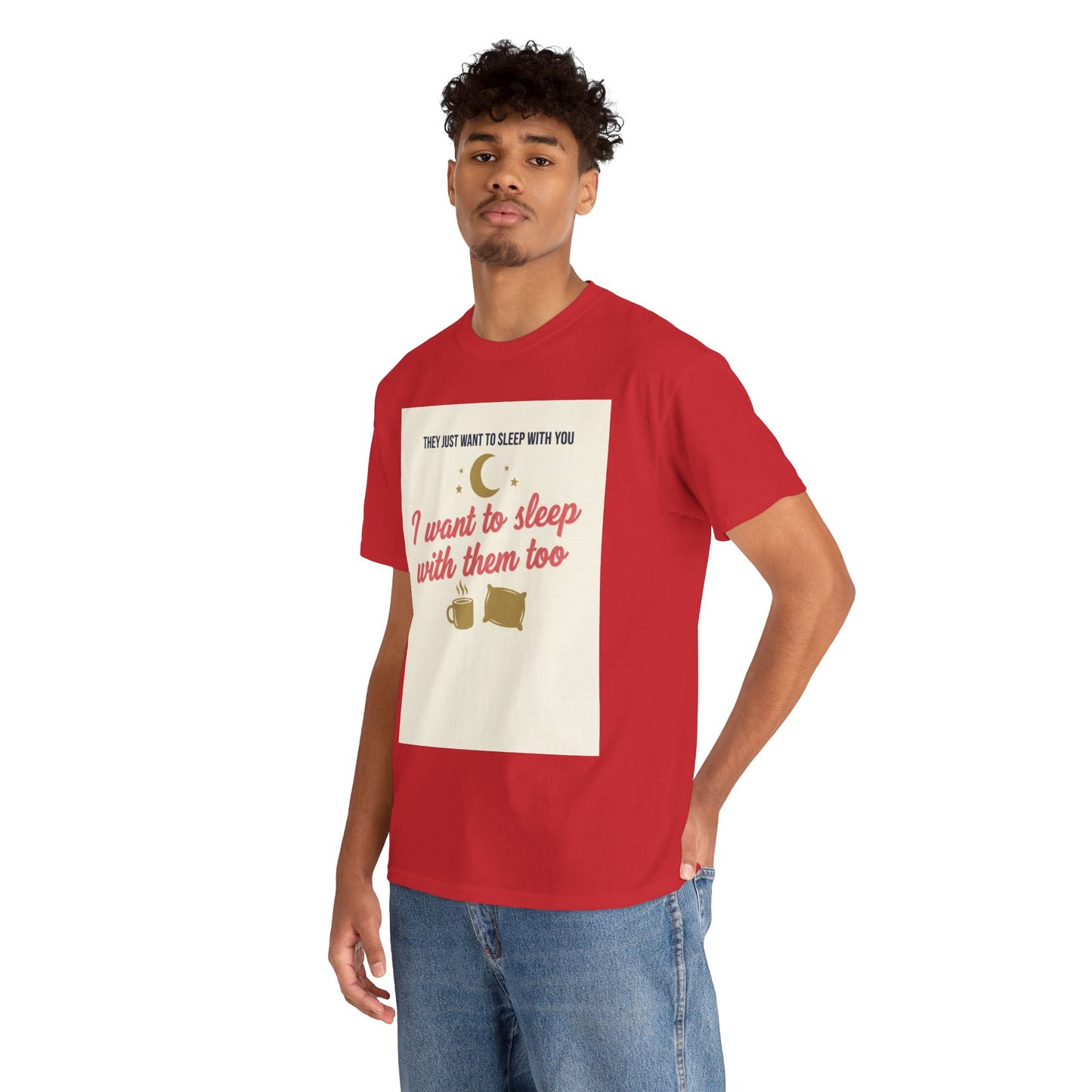 Sleepy Cats T-Shirt — "I Want to Sleep with Them Too" Cute Nighttime Pet Tee