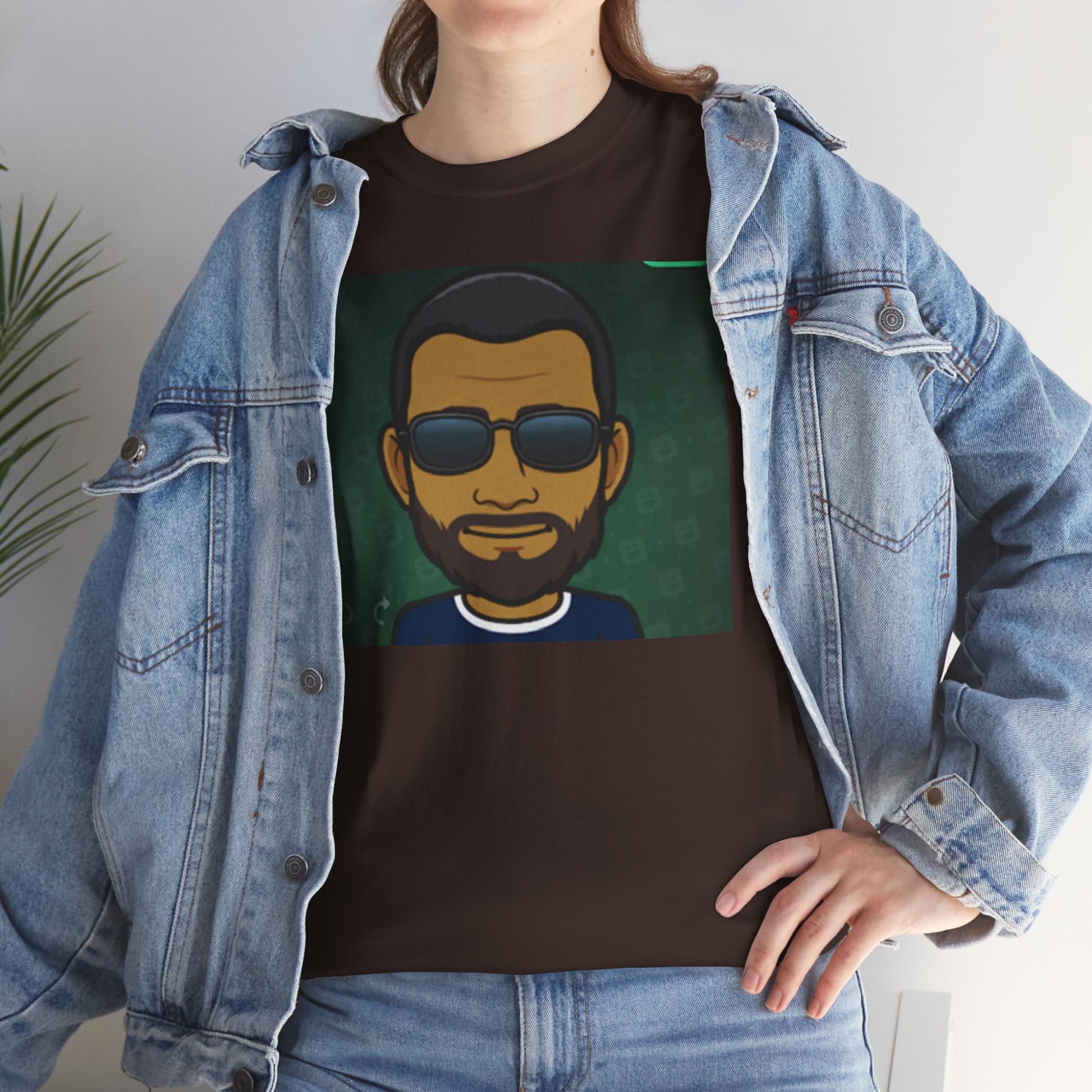 Bitmoji Portrait Tee — Cool Sunglasses Avatar Graphic T-Shirt Printify
