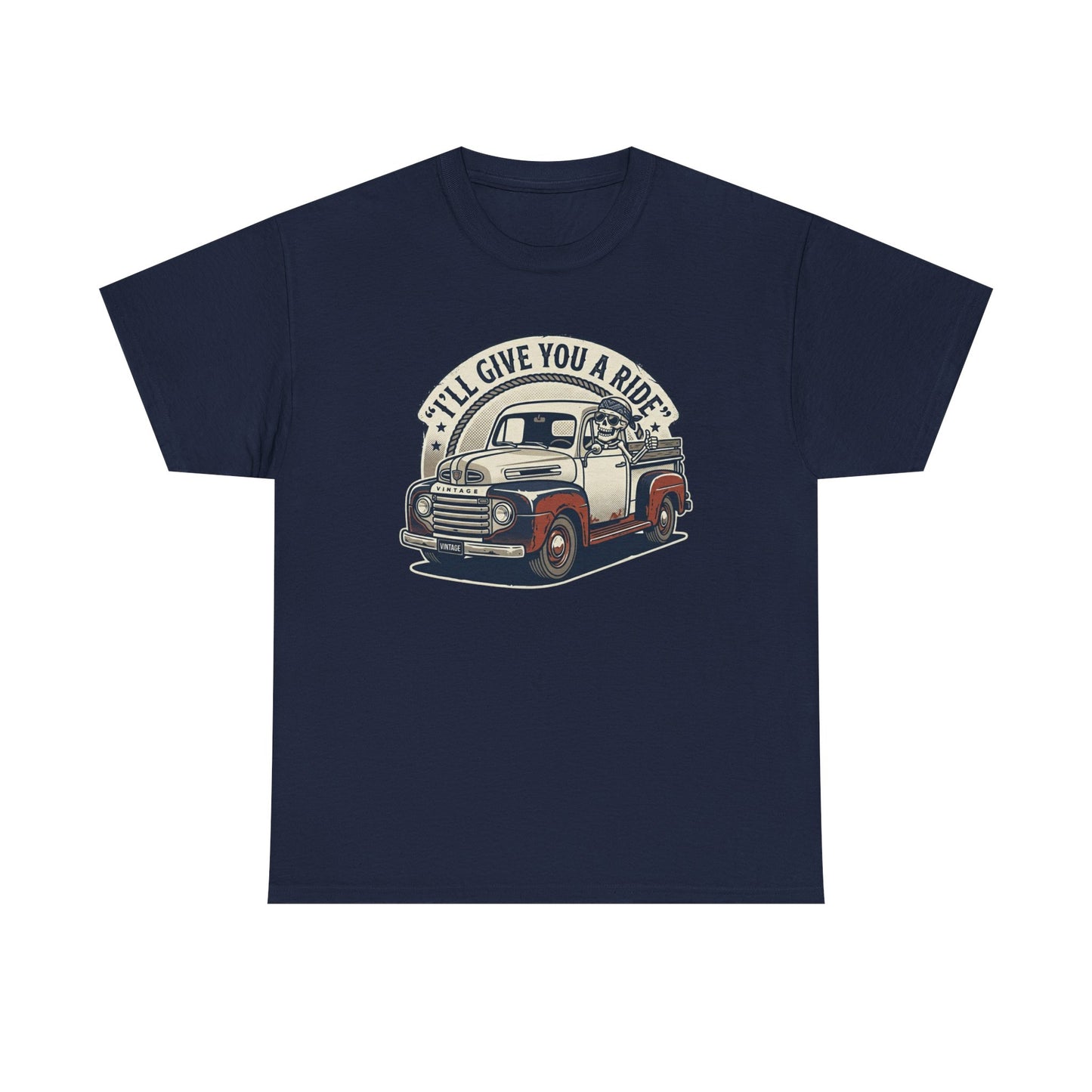 Vintage Pickup Truck T-Shirt — “I’ll Give You a Ride” Classic Retro Tee Printify