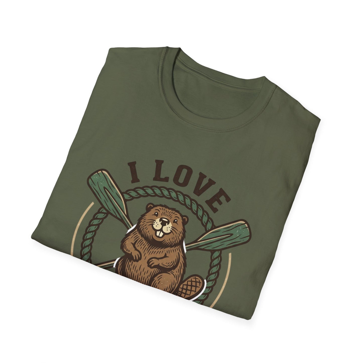 I Love Beavers T-Shirt — Cute Vintage Beaver Graphic Tee with Oars