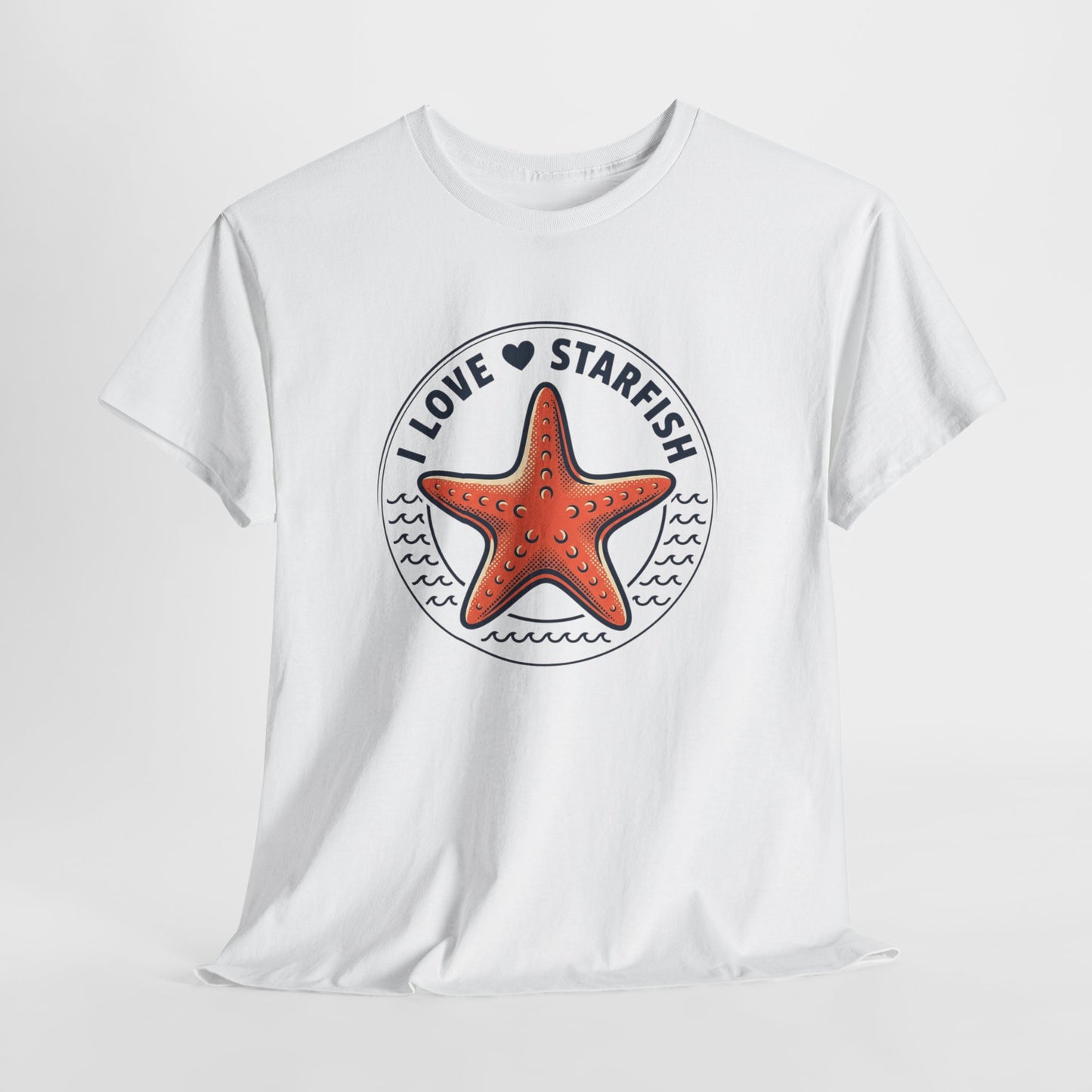 Starfish Tee — "I Love Starfish" Beach Graphic T-Shirt