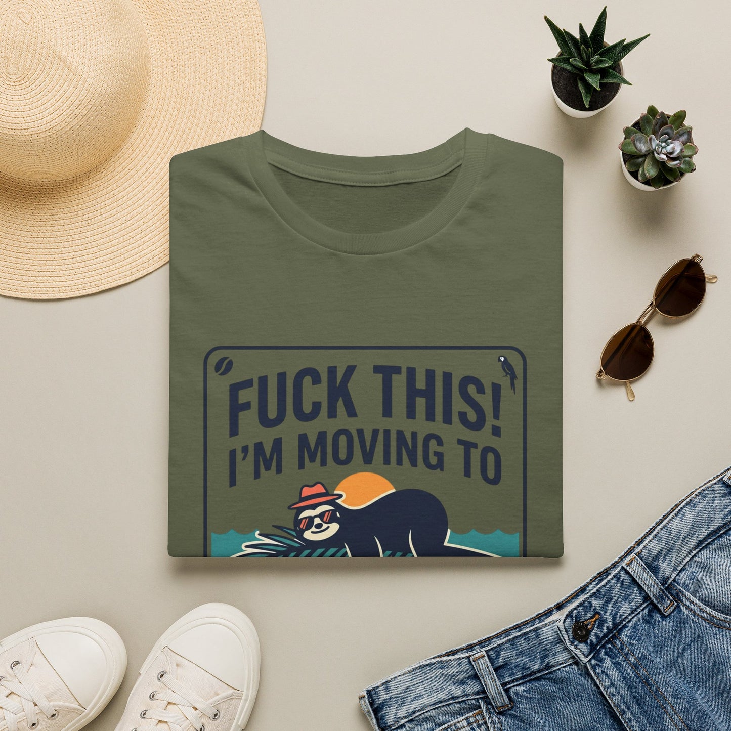 I'm Moving to Costa Rica T-Shirt — Funny Sloth 'Fuck This!' Vacation Tee