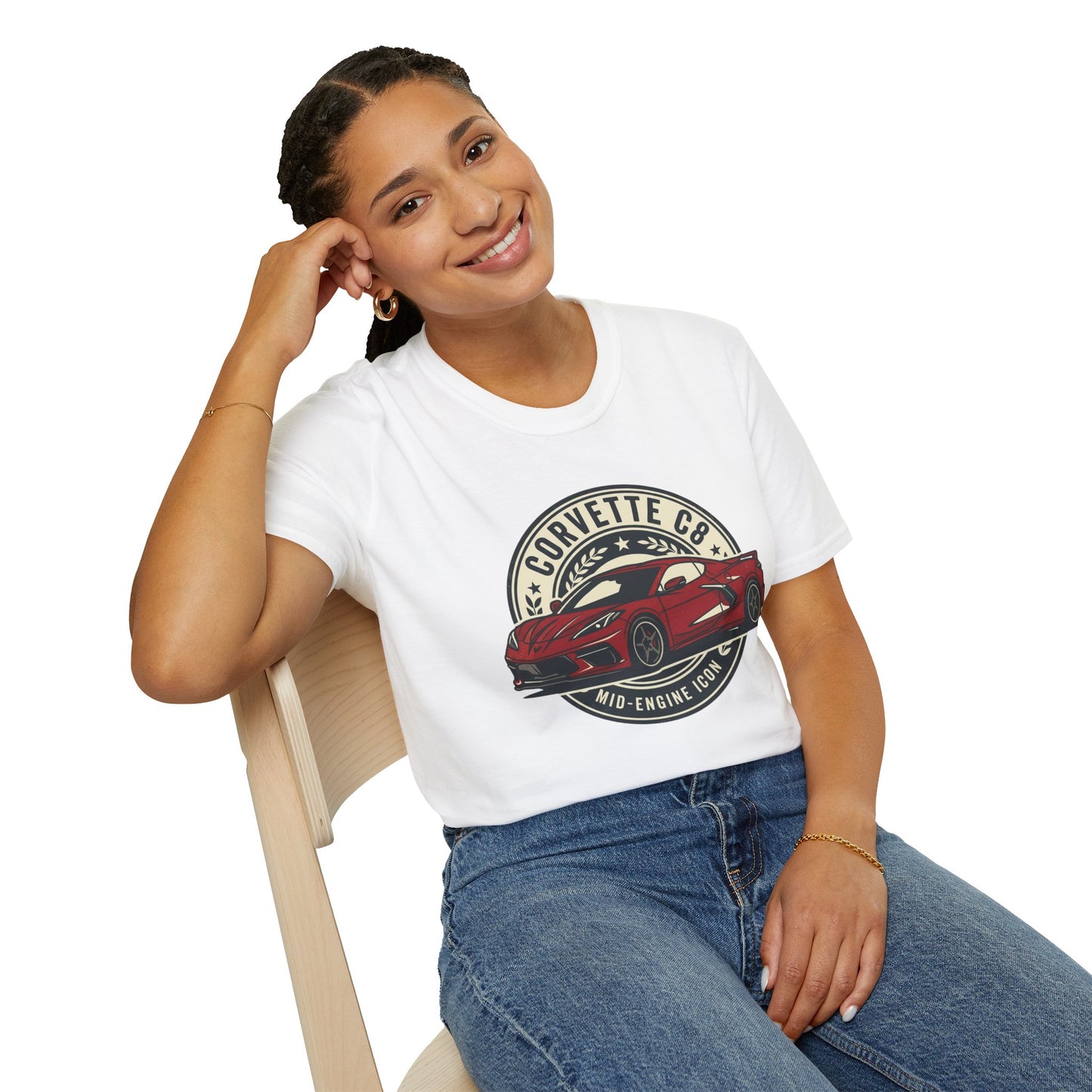 Corvette C8 Tee — Red Mid‑Engine Icon Car Shirt