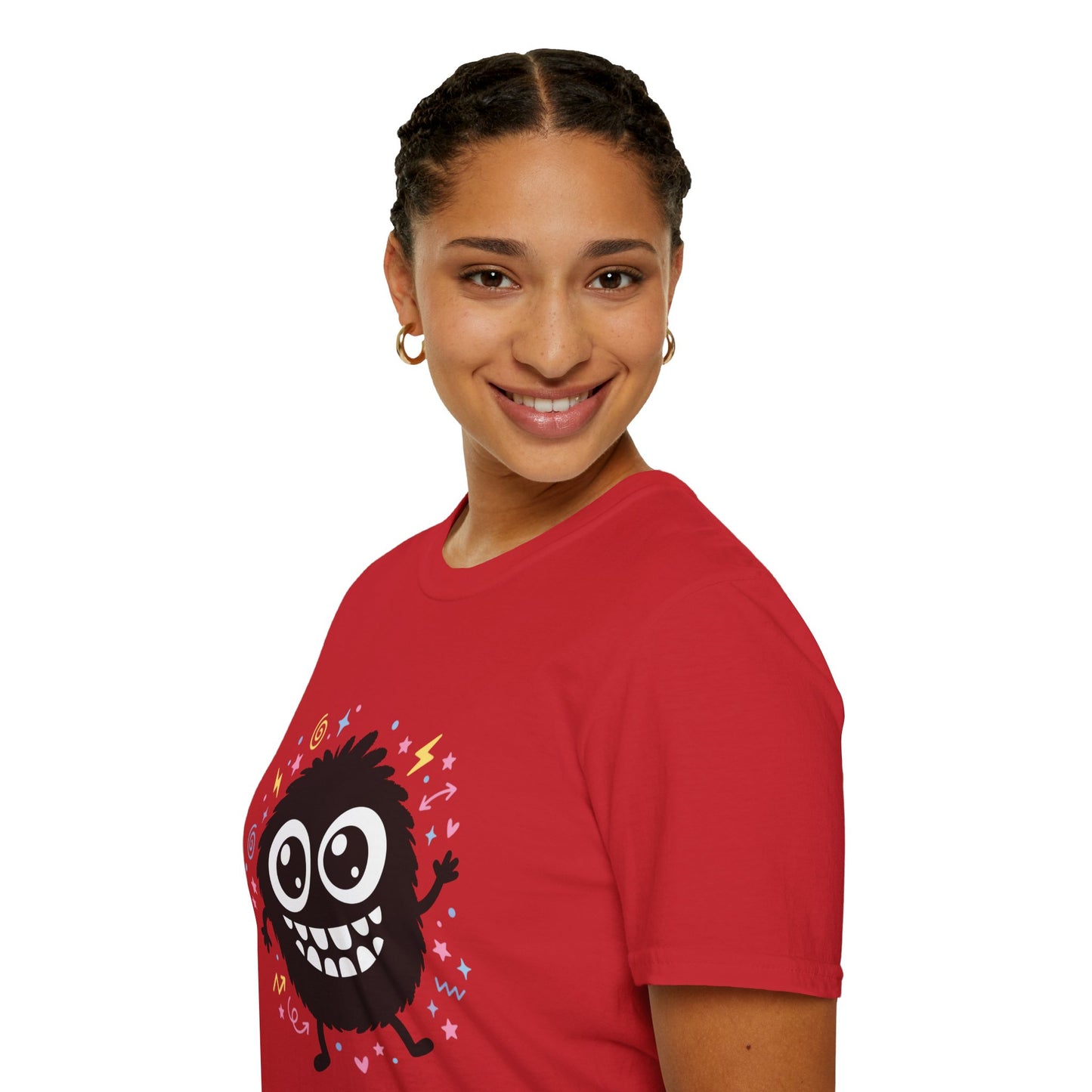 Cute Fuzzy Monster T-Shirt — Playful Cartoon Graphic Tee for Kids & Adults