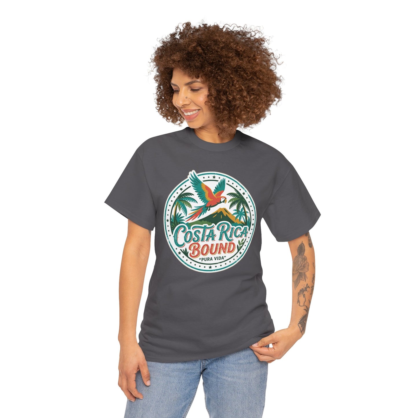 Costa Rica Bound T-Shirt — Tropical Parrot Travel Tee Printify