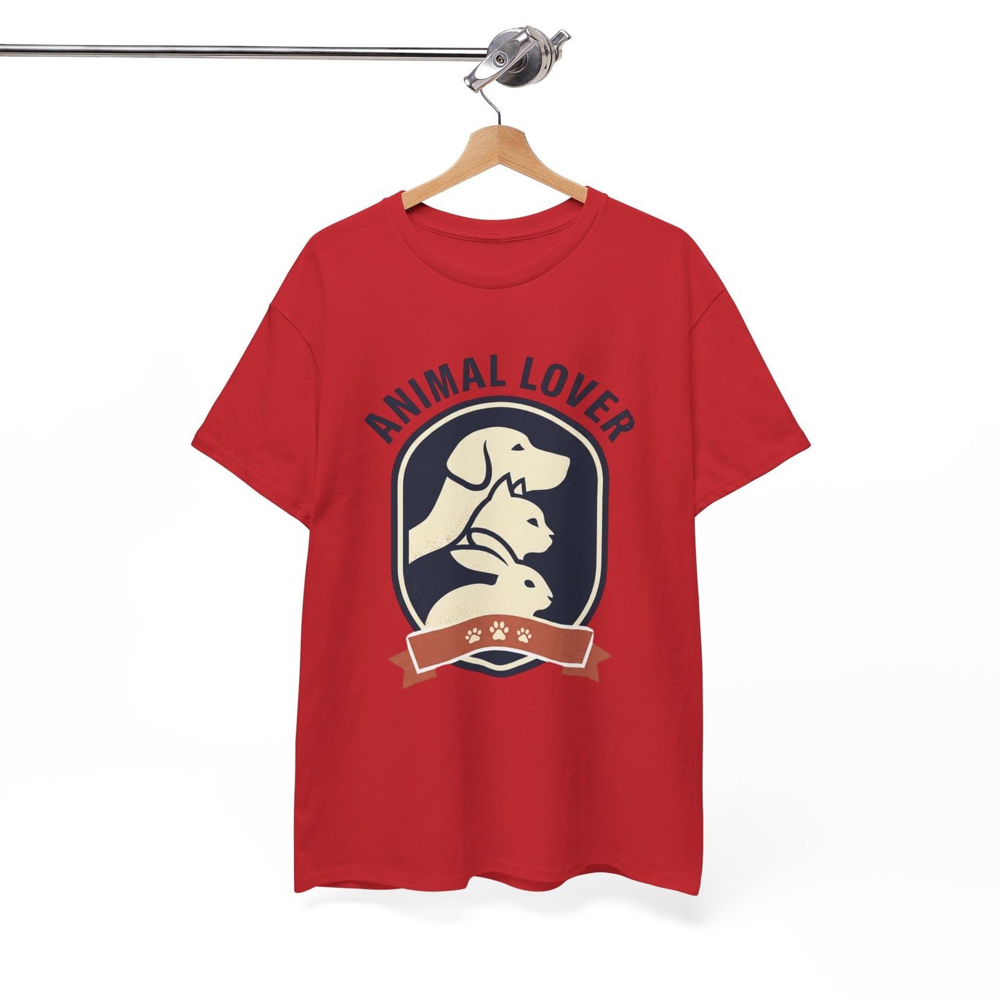 Animal Lover T-Shirt — Retro Pet Badge Tee (Dogs & Cats)