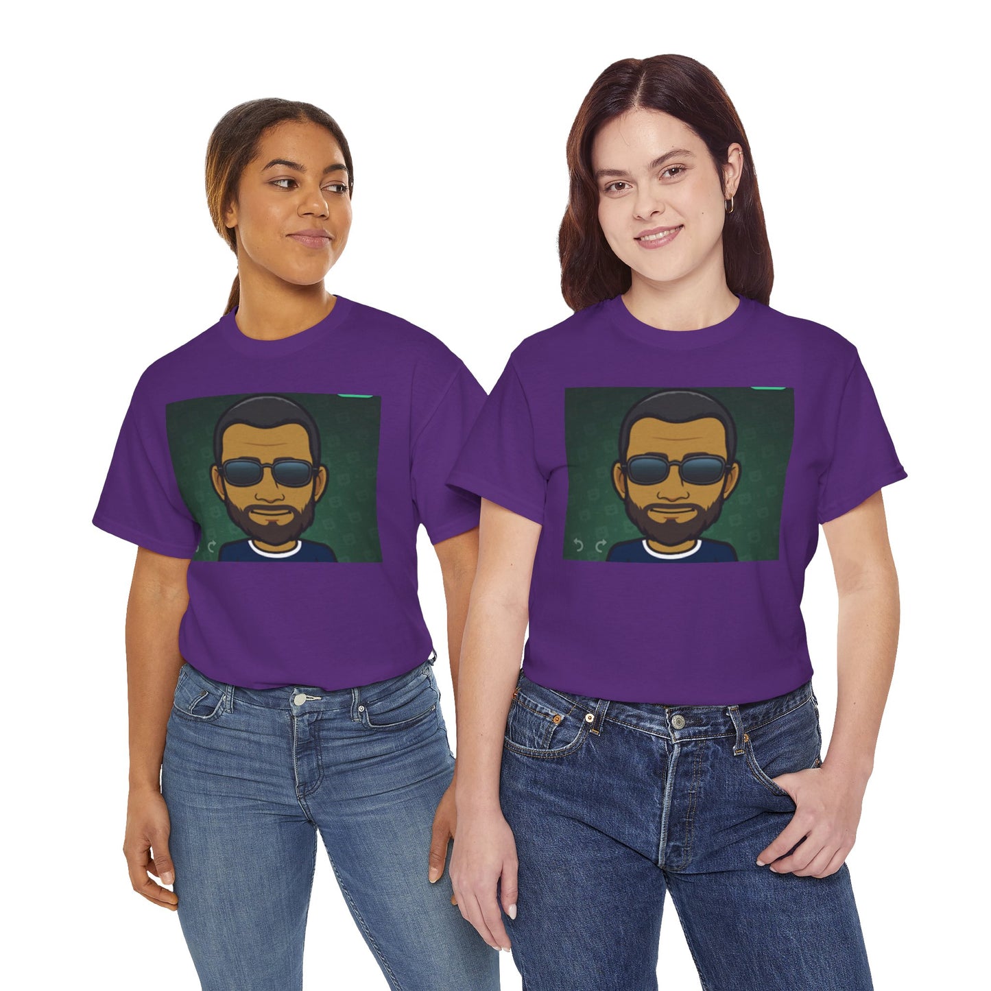 Bitmoji Portrait Tee — Cool Sunglasses Avatar Graphic T-Shirt Printify