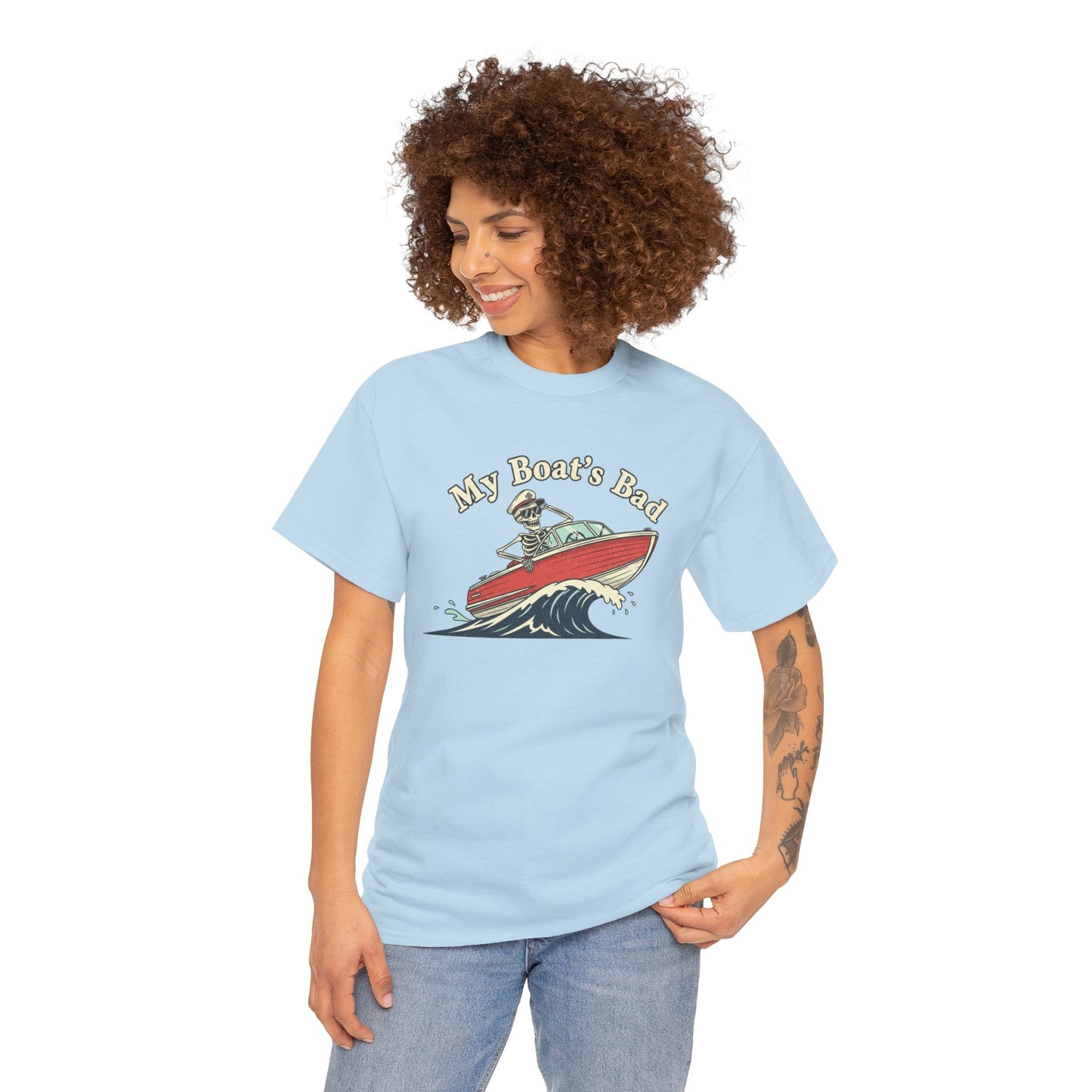 Boat Dad T‑Shirt – “My Boat's Bad” Funny Boating Tee for Dads & Fishermen
