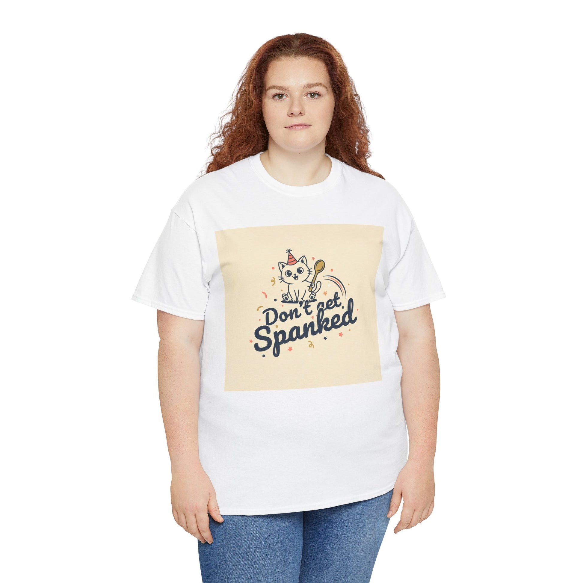 Don’t Get Spanked Cat Tee — Cute Retro Kitten Graphic T-Shirt Printify