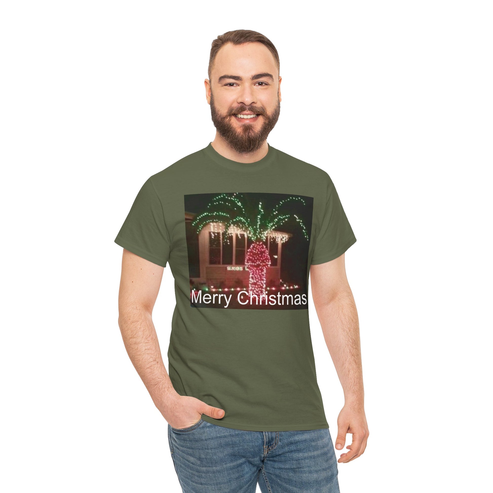 Christmas Lights Tee — 'Merry Christmas' Holiday Graphic T-Shirt Printify