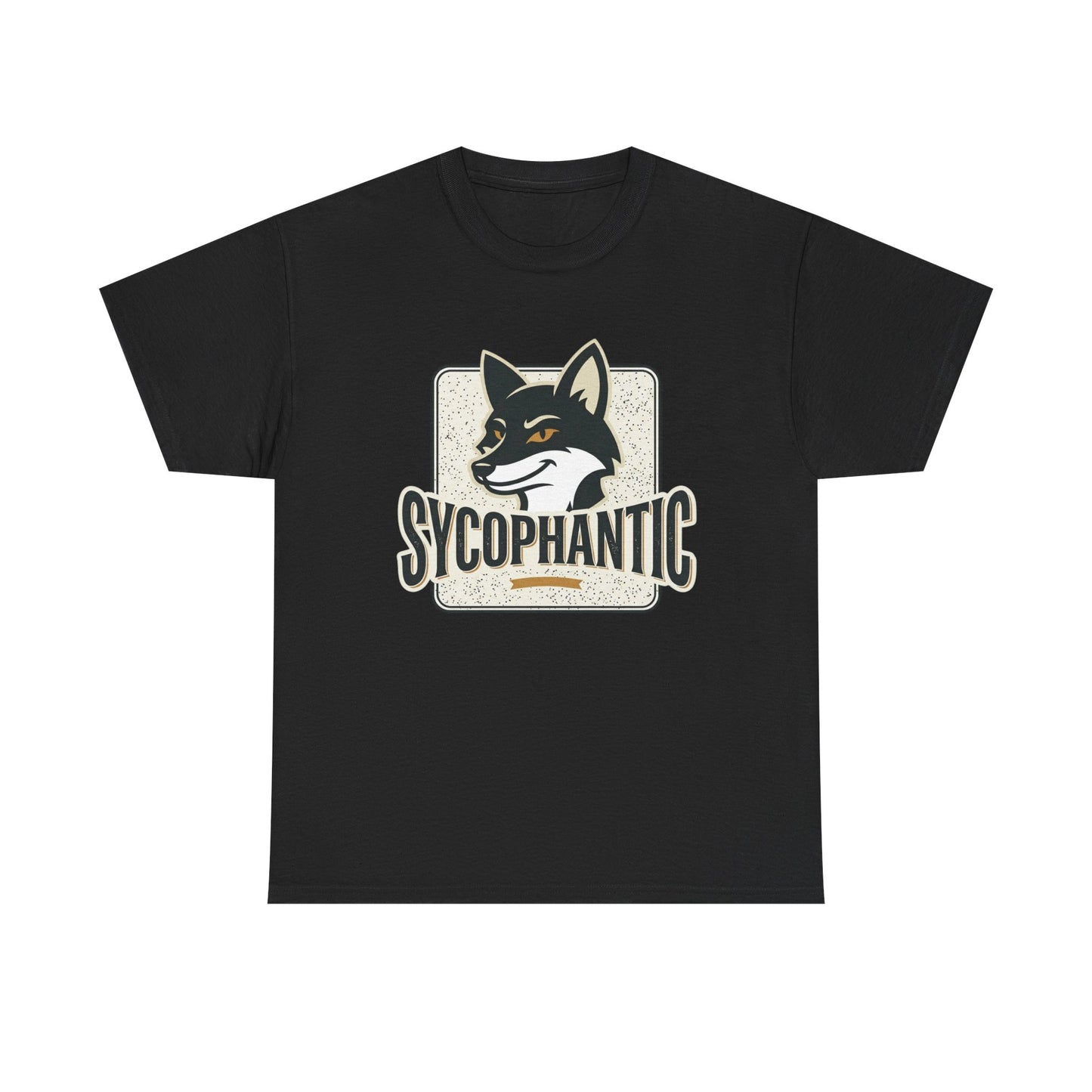 Sycophantic Fox Graphic Tee — Retro Animal Logo T-Shirt
