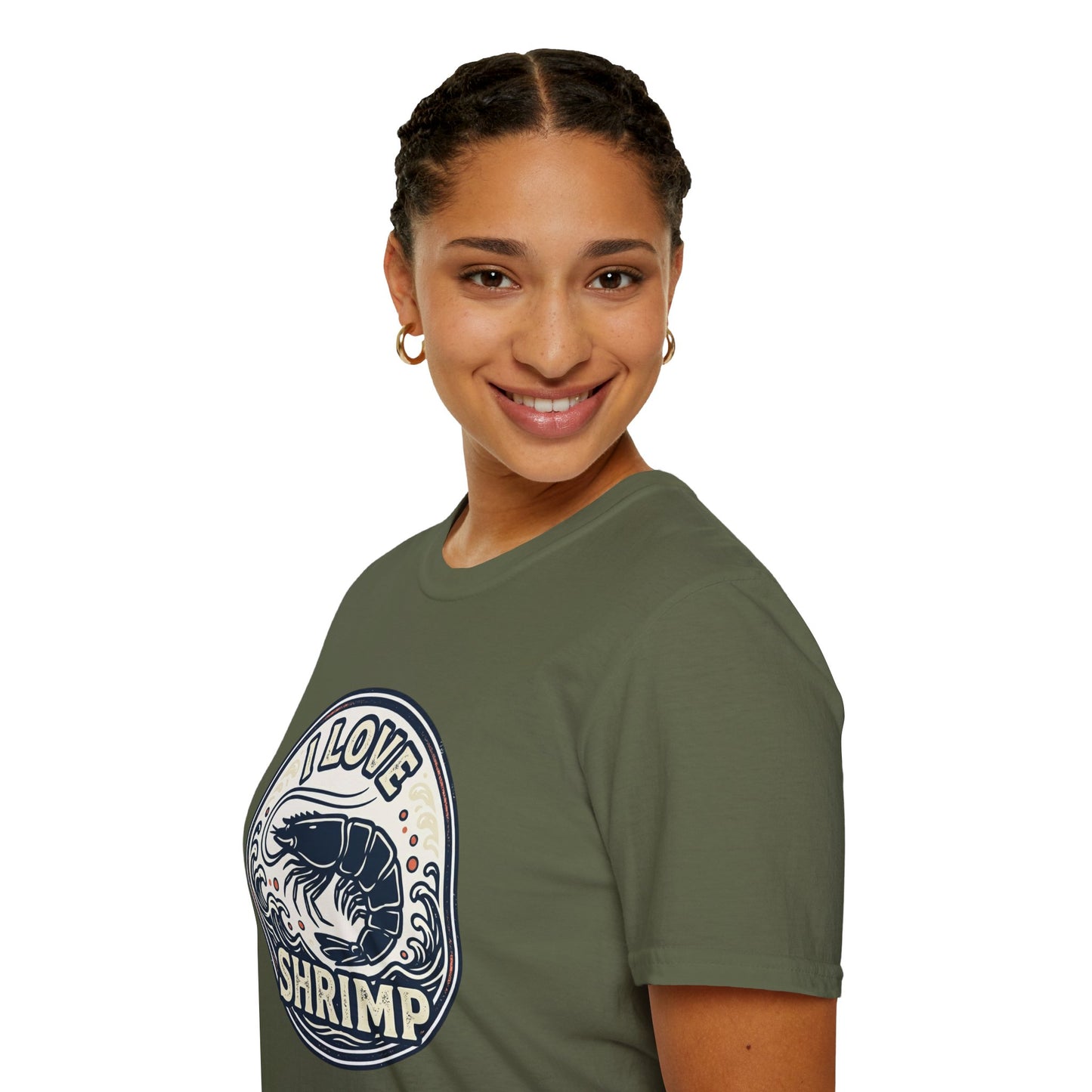 I Love Shrimp T-Shirt — Retro Seafood Crew Tee