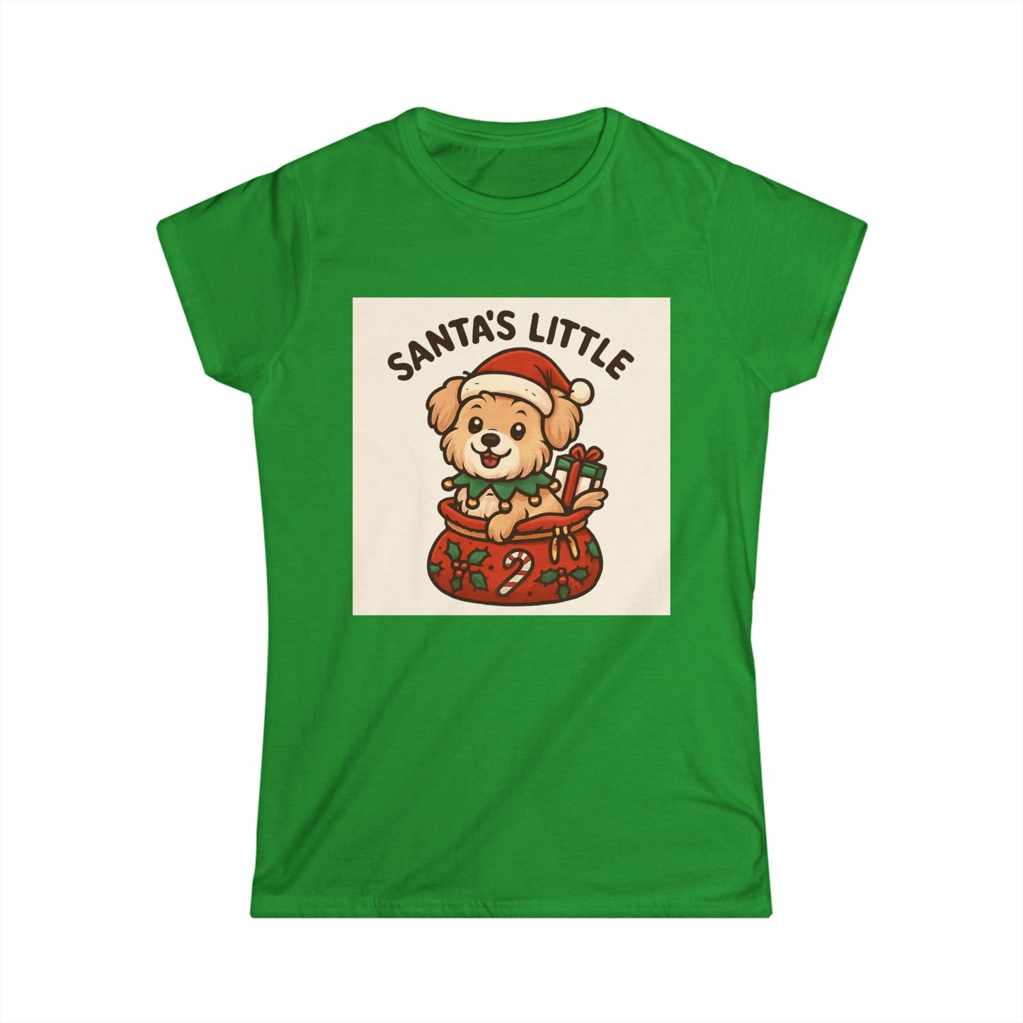 Santa's Little Puppy Tee — Cute Christmas Dog Holiday T‑Shirt for Women