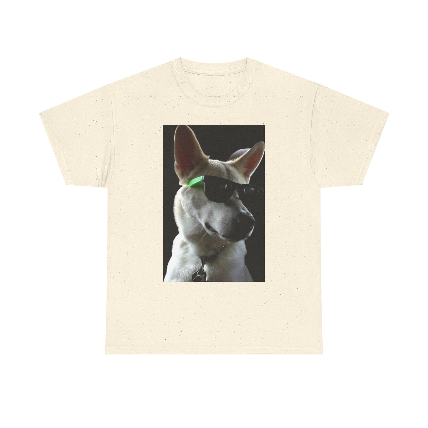 Cyberpunk Dog Photo Tee — Futuristic Bull Terrier Graphic T-Shirt Printify
